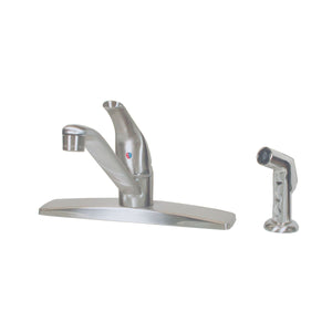 American Brass SL801F-4 RV Faucet With D-Spout, Single Lever Handle And Sprayer 8" 4-Hole - Chrome