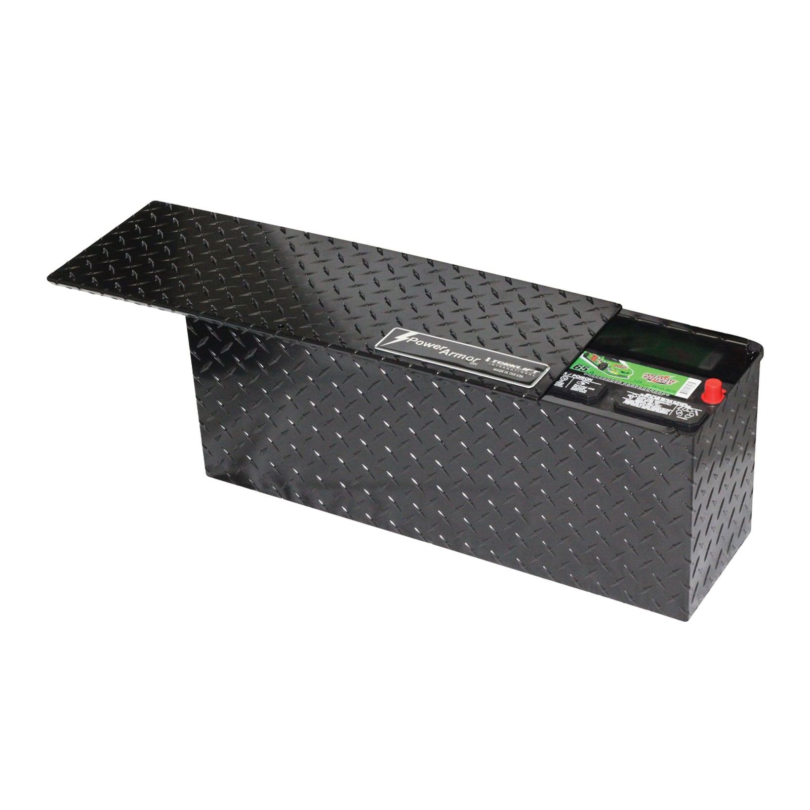 Torklift A7712R PowerArmor Locking Battery Box - Black Powdercoat, 24" X 7-5/8" X 13"