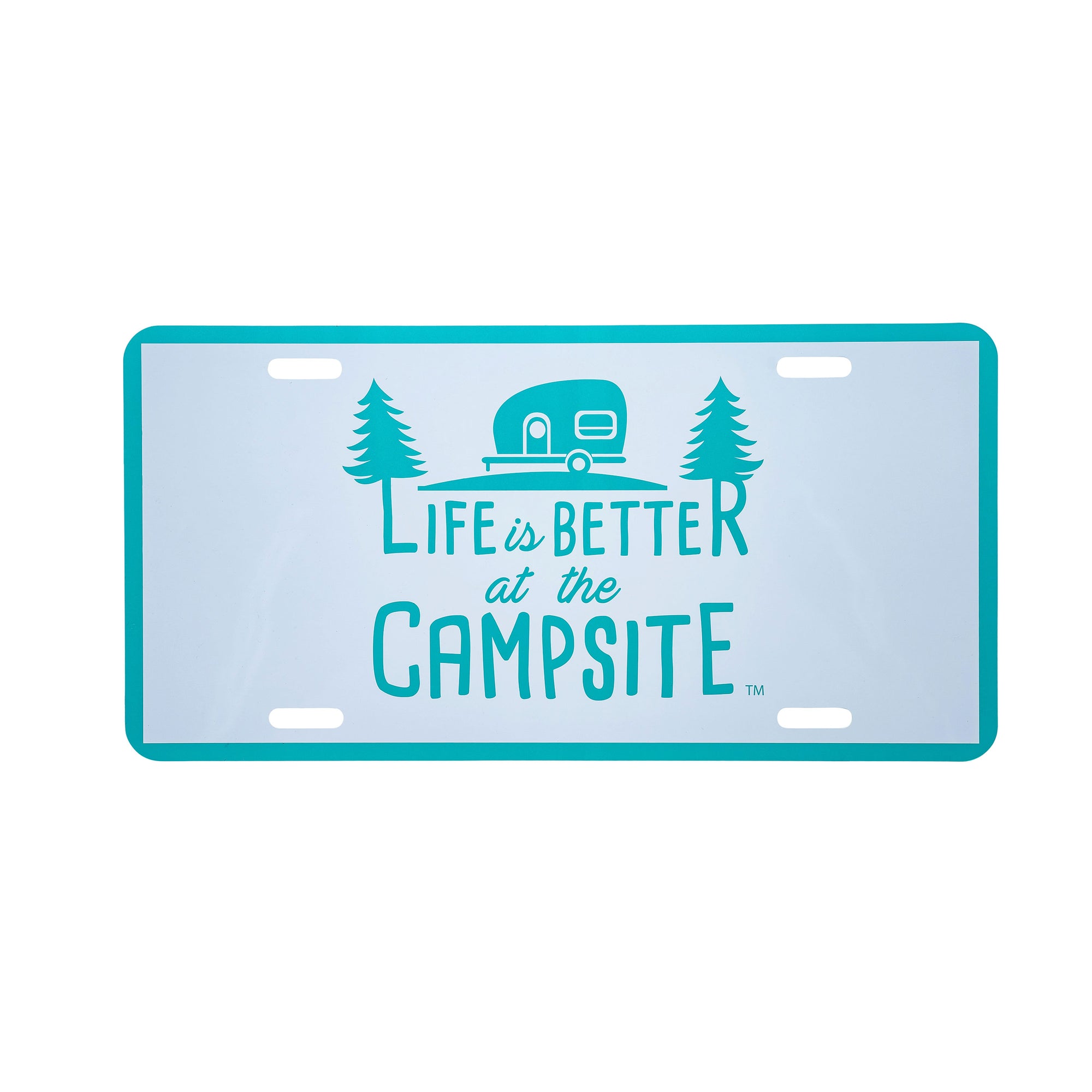 Camco 53251 "Life is Better at the Campsite" License Plate - Teal