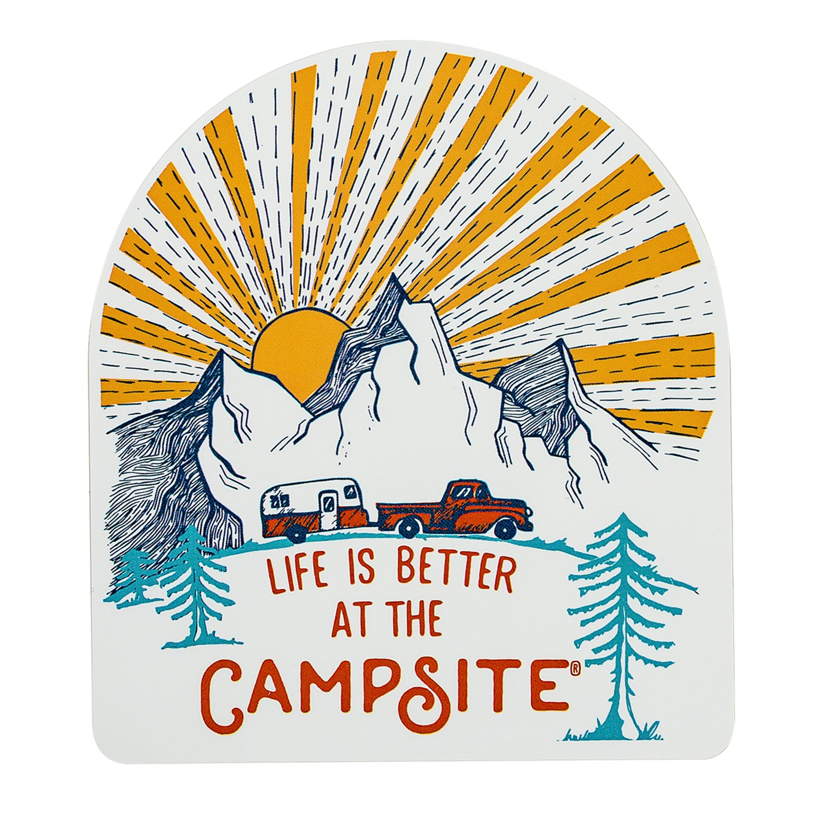 Camco 53254 "Life is Better at the Campsite" RV Decal - Sunrise