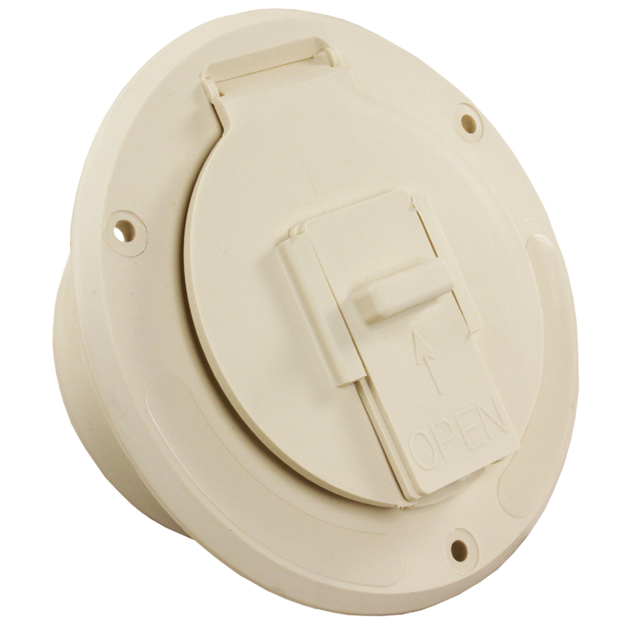 JR Products S-23-14-A Economy Round Electrical Cable Hatch - Colonial White