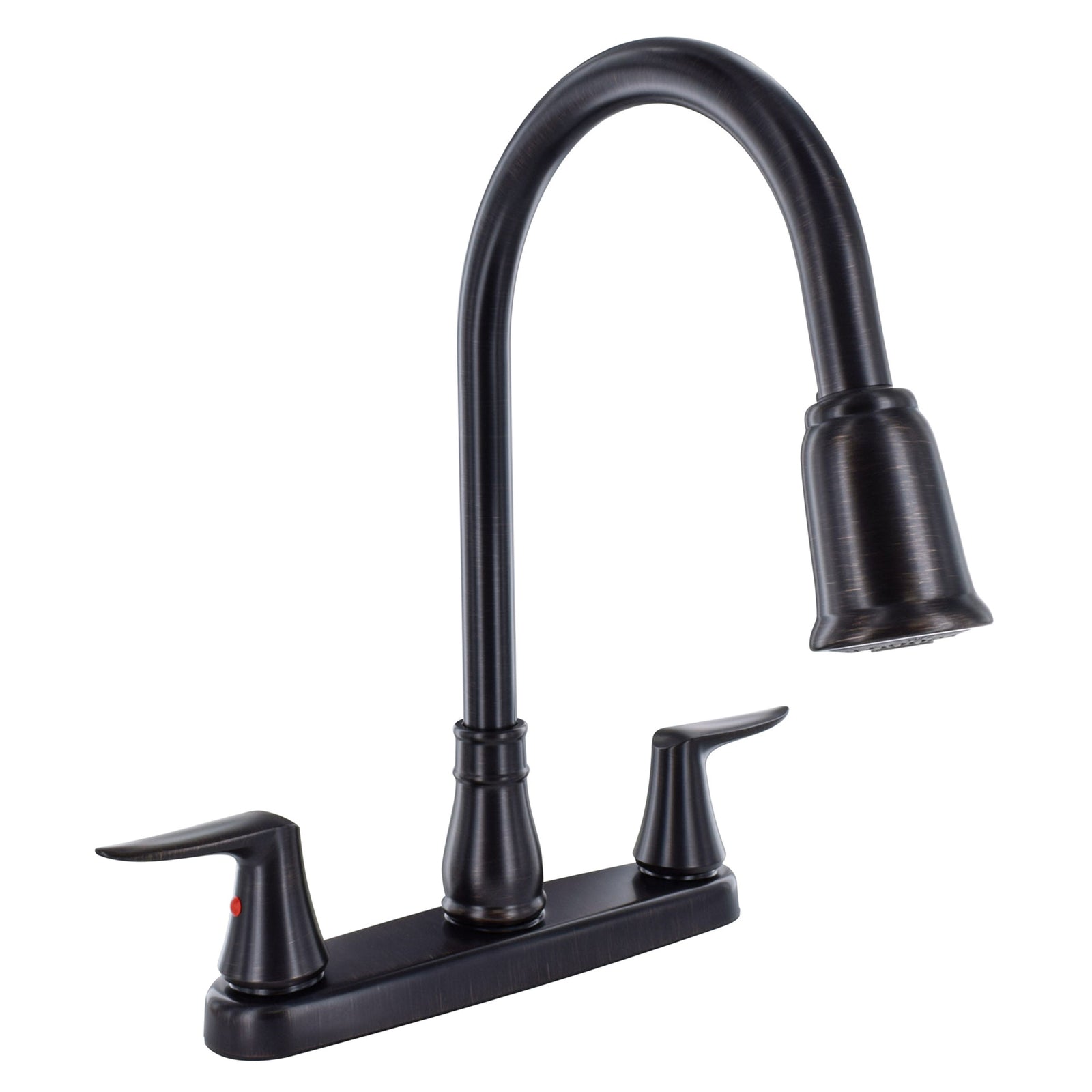 PF221503 Faucet 8" Deck Rubbed Bronze Hi-Arc Spout Pull-Down 2-Handle