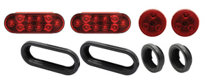 Extreme Max 5001.1352 Weld-On Stop/Tail/Turn Taillight Kit with License Plate Bracket and LED Lights for Trailers - Silver