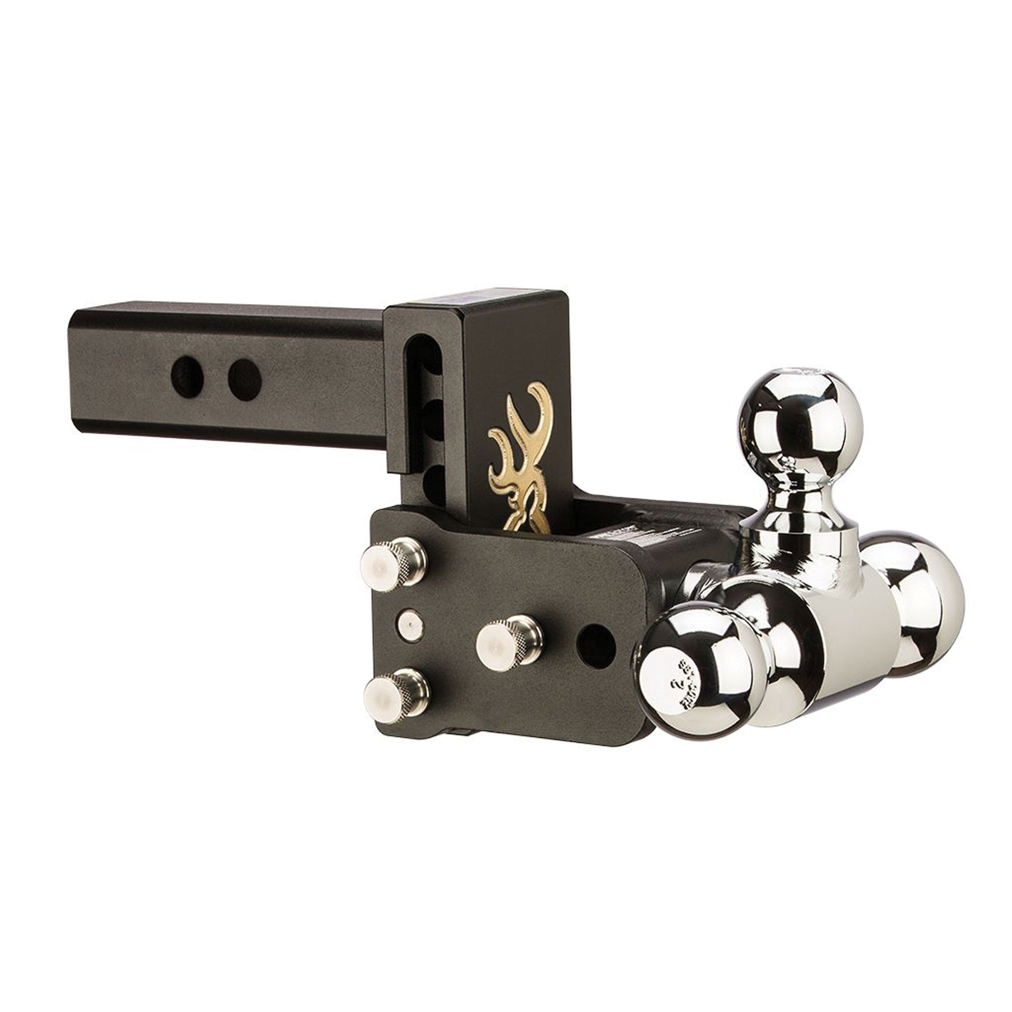 B&W Trailer Hitches TS10047BB Tow and Stow Adjustable Ball Mount - 1-7/8", 2" & 2-5/16" Ball, 3" Drop, 3.5" Rise, Browning