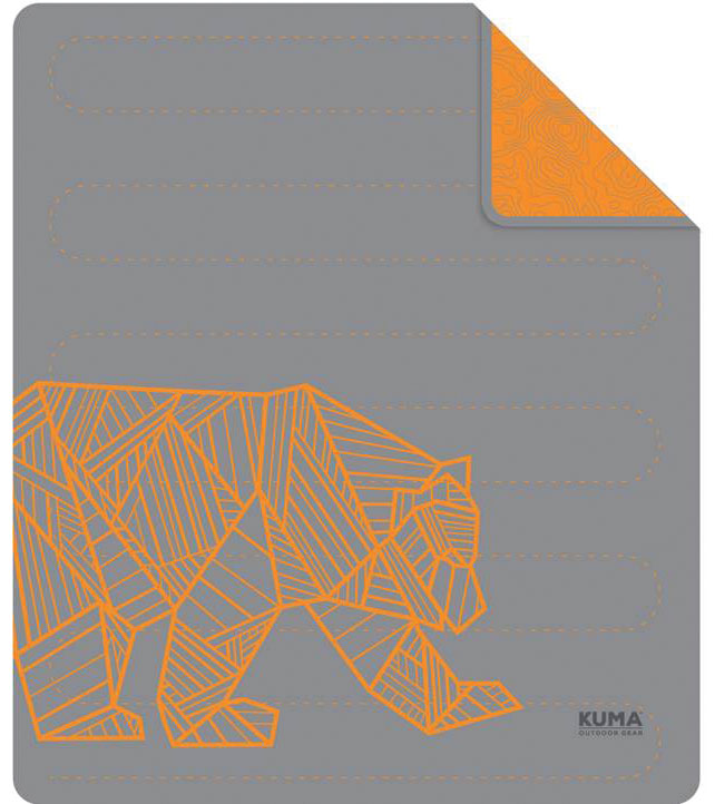 Kuma Outdoor Gear KM-BBB-GO Bear Belly Heated Blanket with Power Bank - Gray/Orange, 60" x 70"