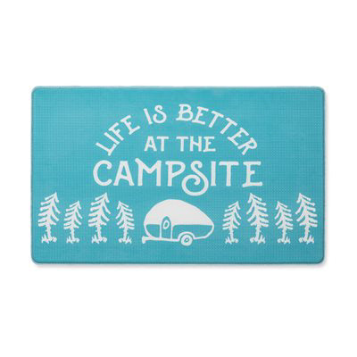 Camco 53435 "Life is Better at the Campsite" Anti-Fatigue Kitchen Mat - Sketch Design