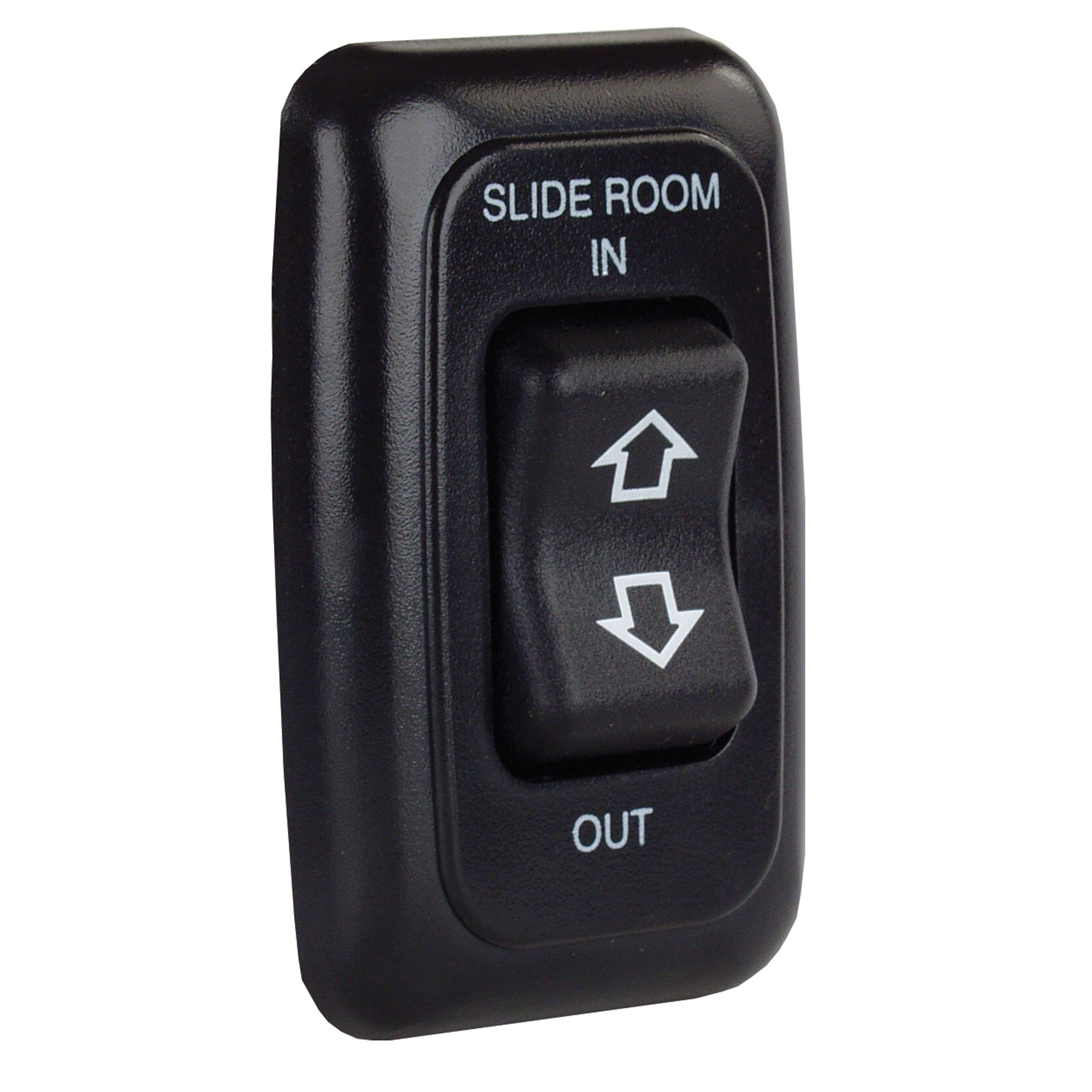 JR Products 12285 Slide-Out Switch with Bezel and Printed Text - Black