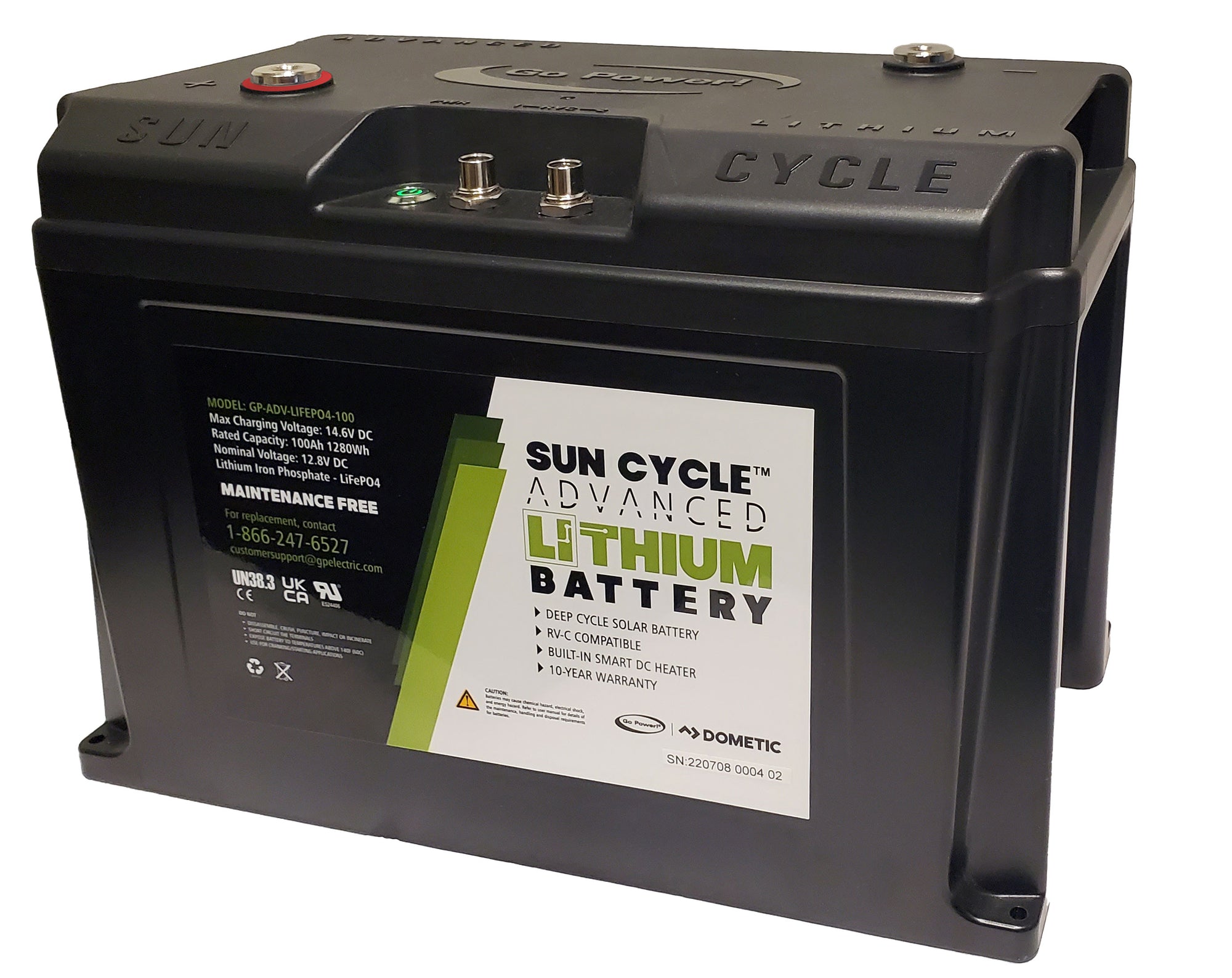 Go Power! GP-ADV-LIFEPO4-100 Sun Cycle Advanced 12V 100Ah Lithium Battery
