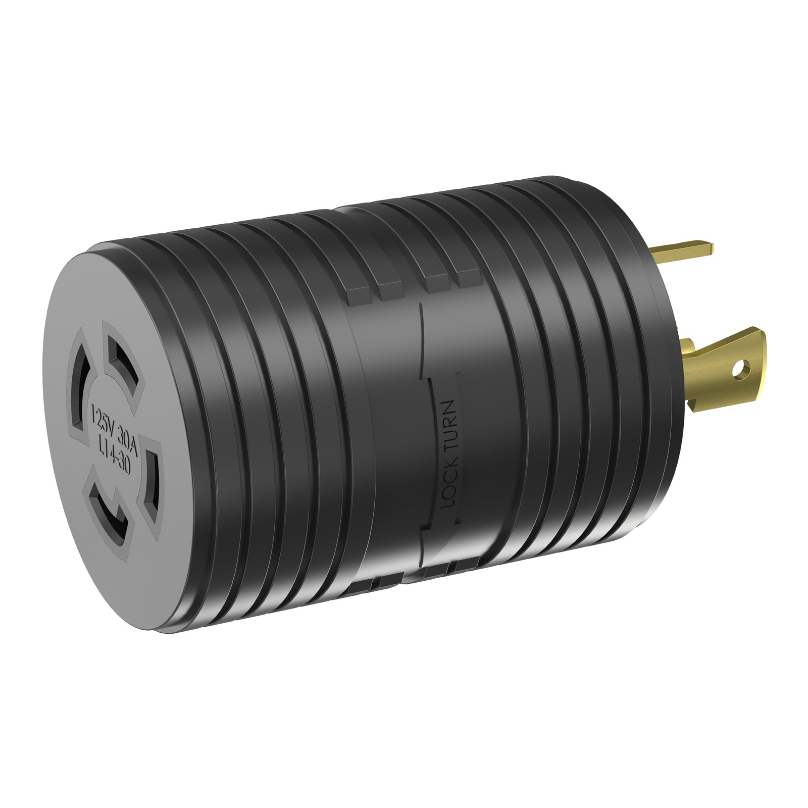 Energizer CADL53PL14R Compact Portable 3 to 4-Prong Twist Lock RV Adapter ECAD057 - 30A Male/30A Female