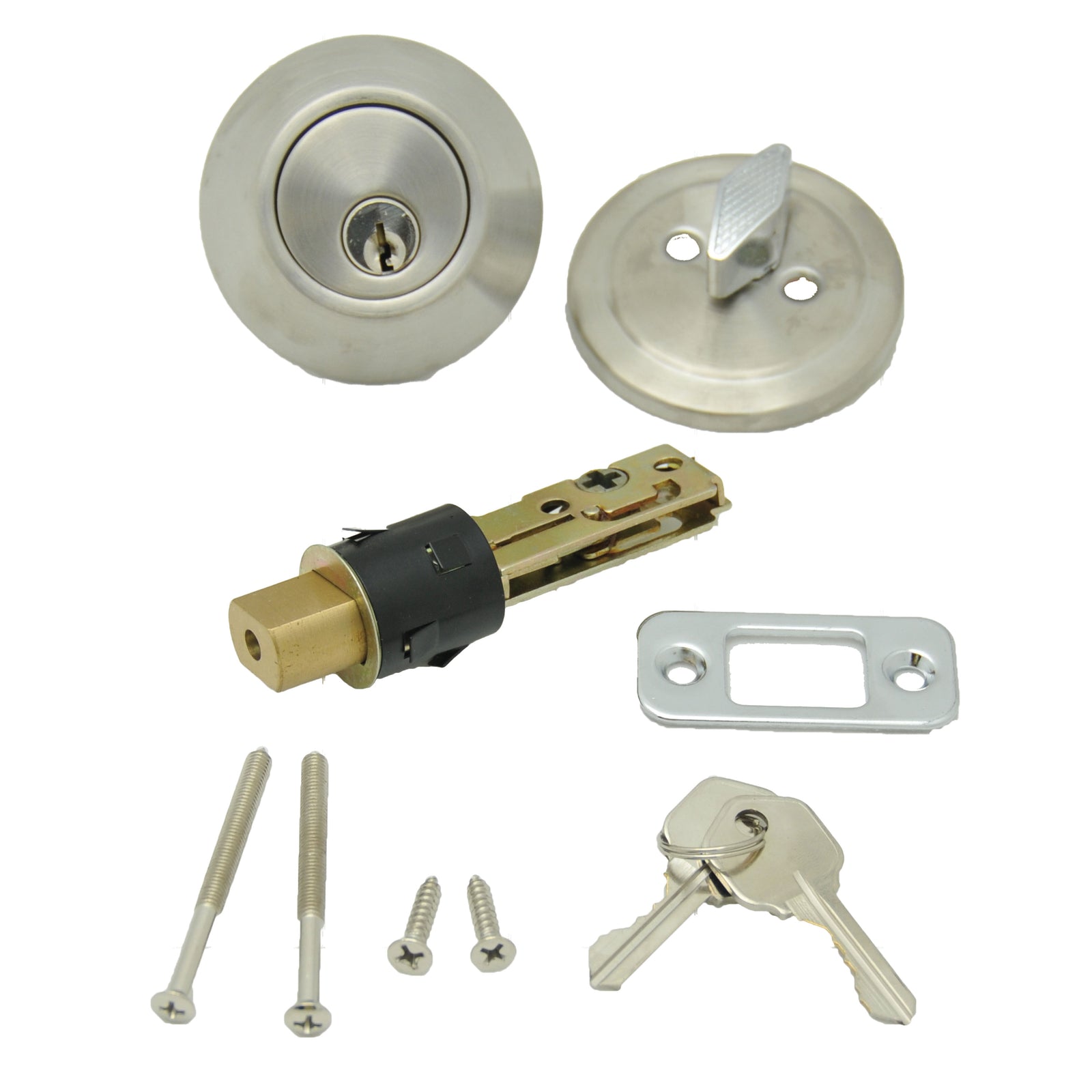 LOCK SET DEADBOLT STAINLESS