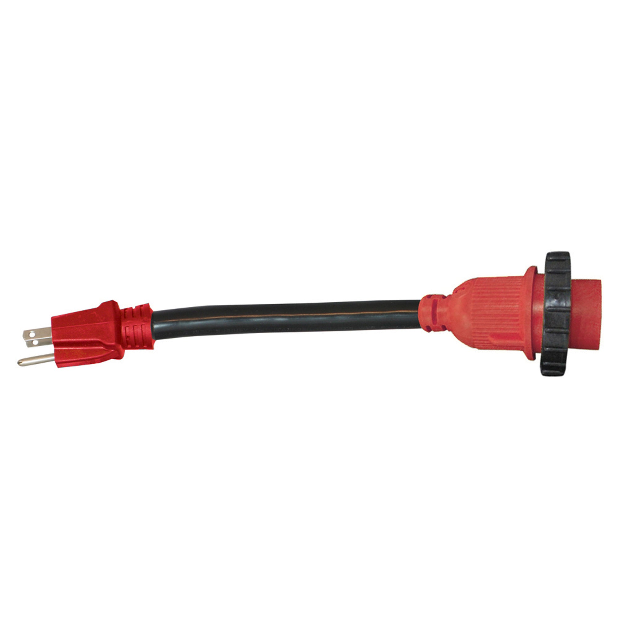 Valterra A10-1530DVP Mighty Cord Detachable 12" Locking Adapter Cord - 15AM to 30AF, Red (Carded)