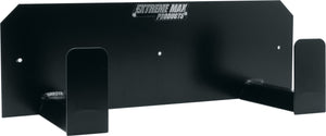Extreme Max 5001.6142 Dual Helmet Hanger Wall-Mount Aluminum Storage Rack Organizer for Enclosed Race Trailer, Shop, Garage, Storage - Black