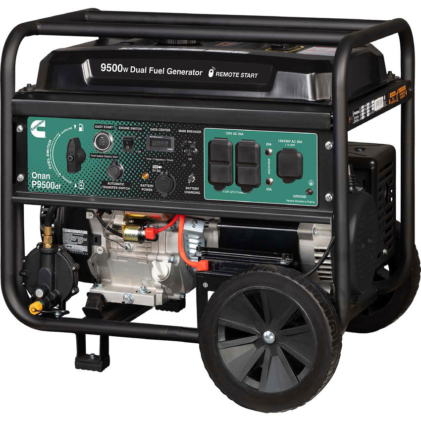 Cummins A058U967 Onan P9500DF Dual Fuel (Gas/LPG) Portable Generator - 9500 Watts