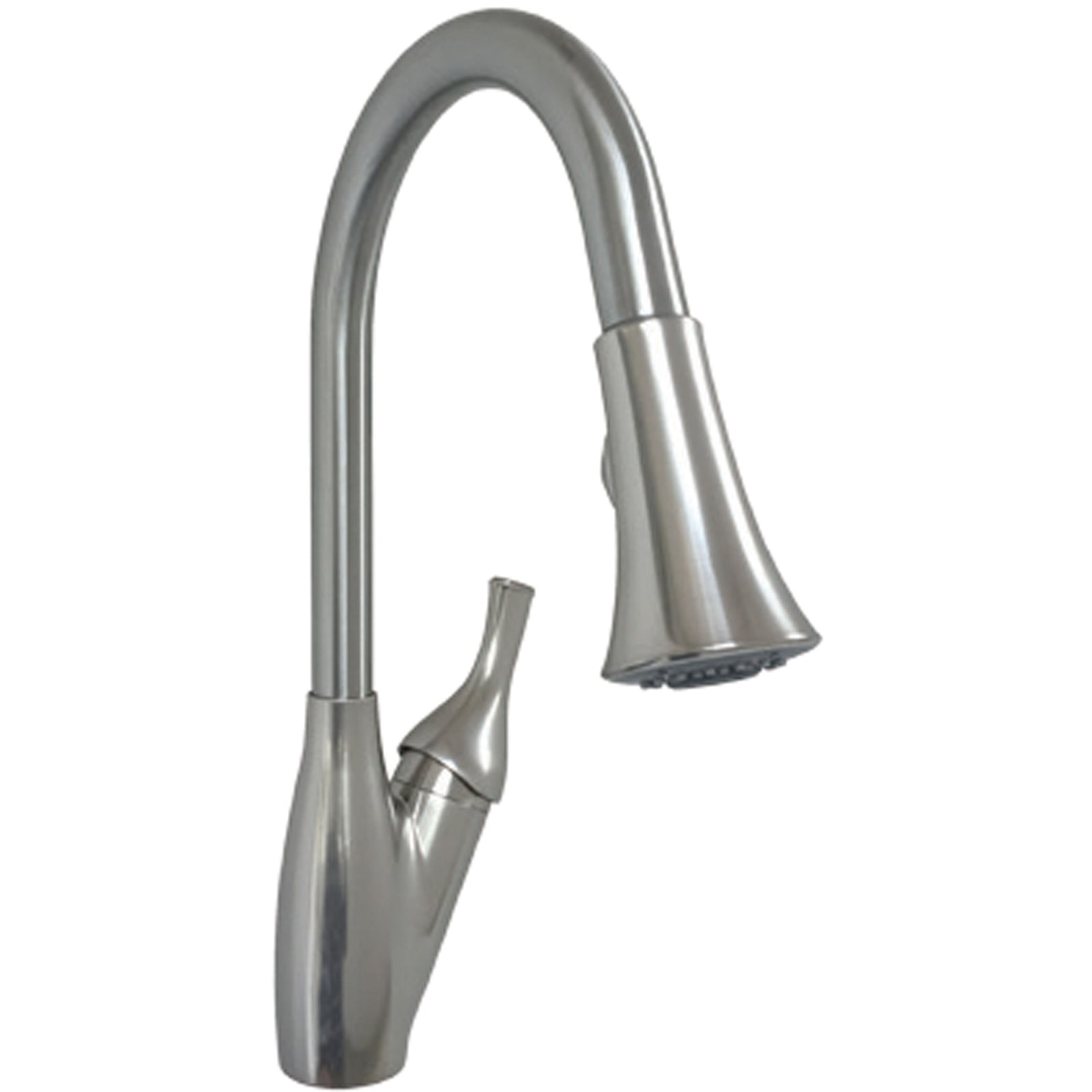 Empire Faucets SL3000N-A Metallic Single Lever Kitchen Pull-Down Faucet with Trumpet Spray Head, Mag Spray Holder, SS Flex Lines, Quick Conn. & Deck Plate - Brushed Nickel