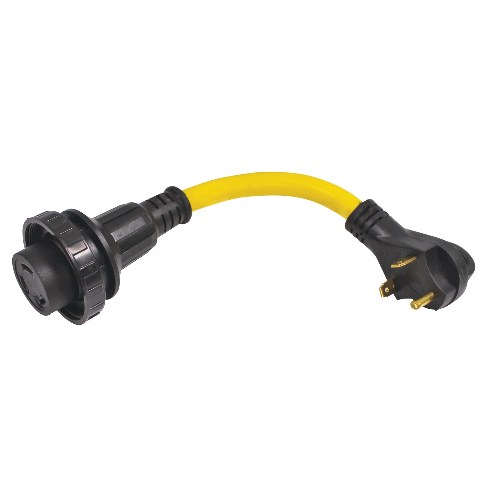 RV ADAPTER 30 AMP MALE TO 30 AMP TWIST LOCK 12" 10/3 AWG