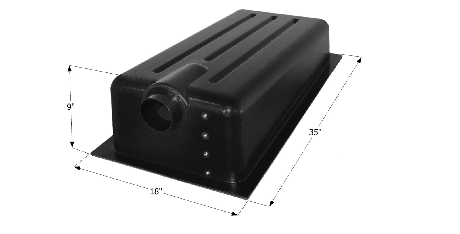 Icon 12365 Holding Tank with Center Drain HT147ED - 35" x 18" x 9", 13 Gallon