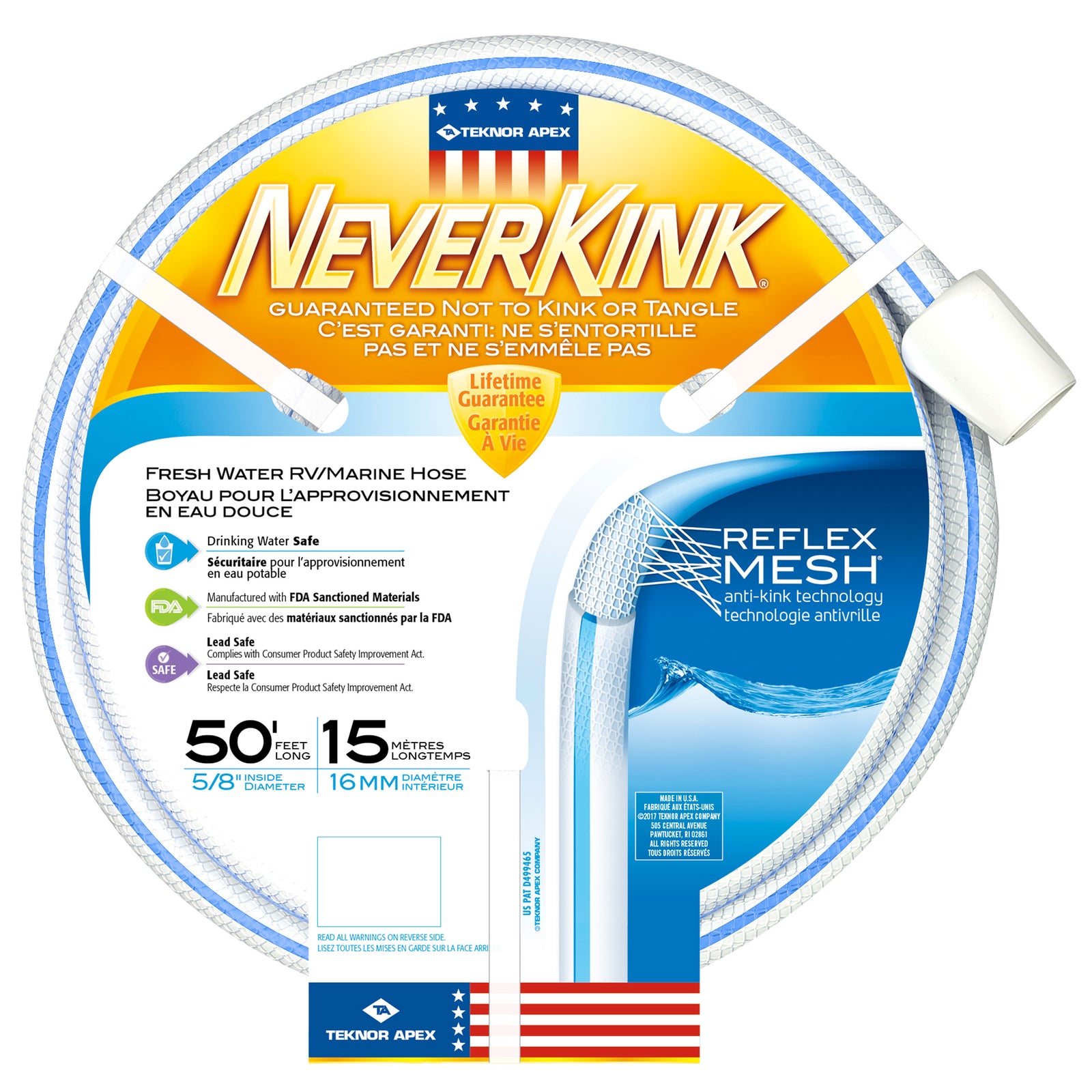 Teknor Apex 8602-50 NeverKink RV/Marine Hose - 5/8" x 50', White