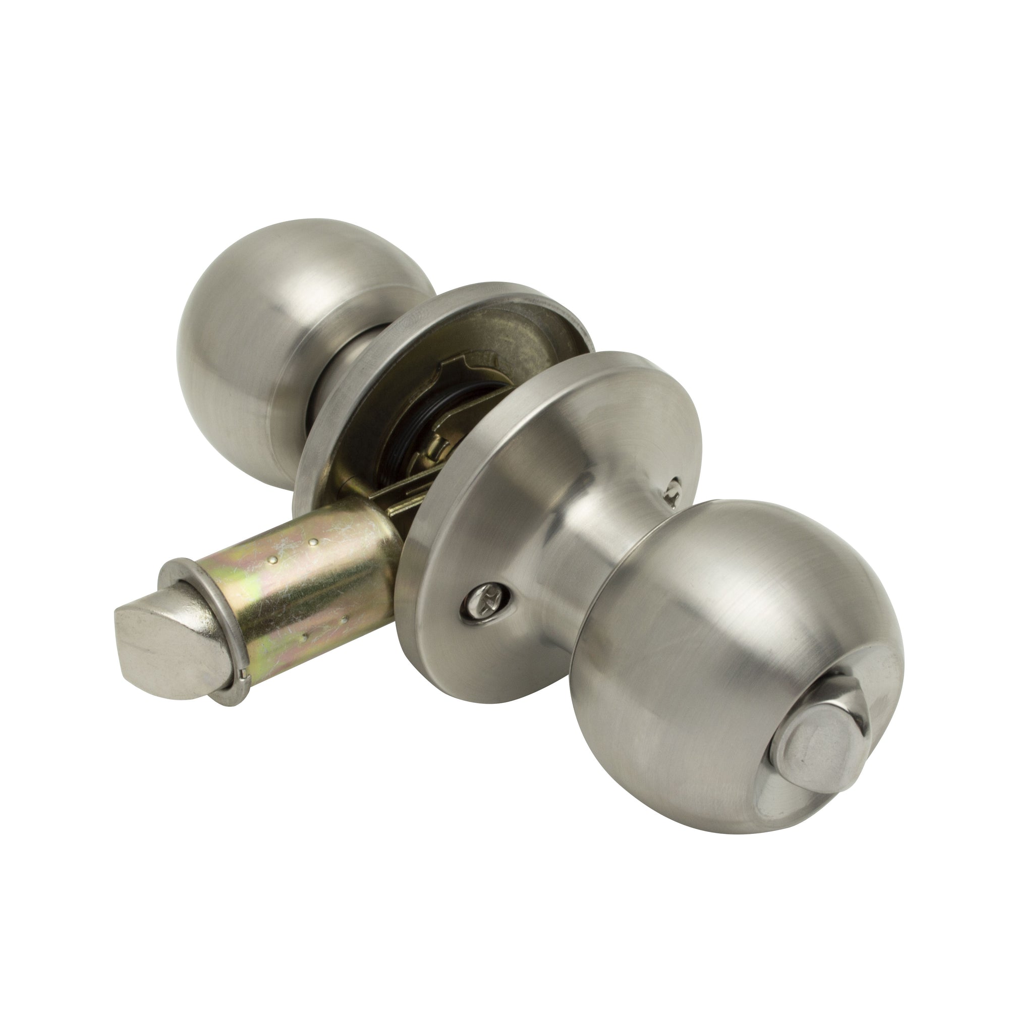 Creative Products Group LSB-R3-SS Stainless Steel Round Interior Lock Set - Privacy