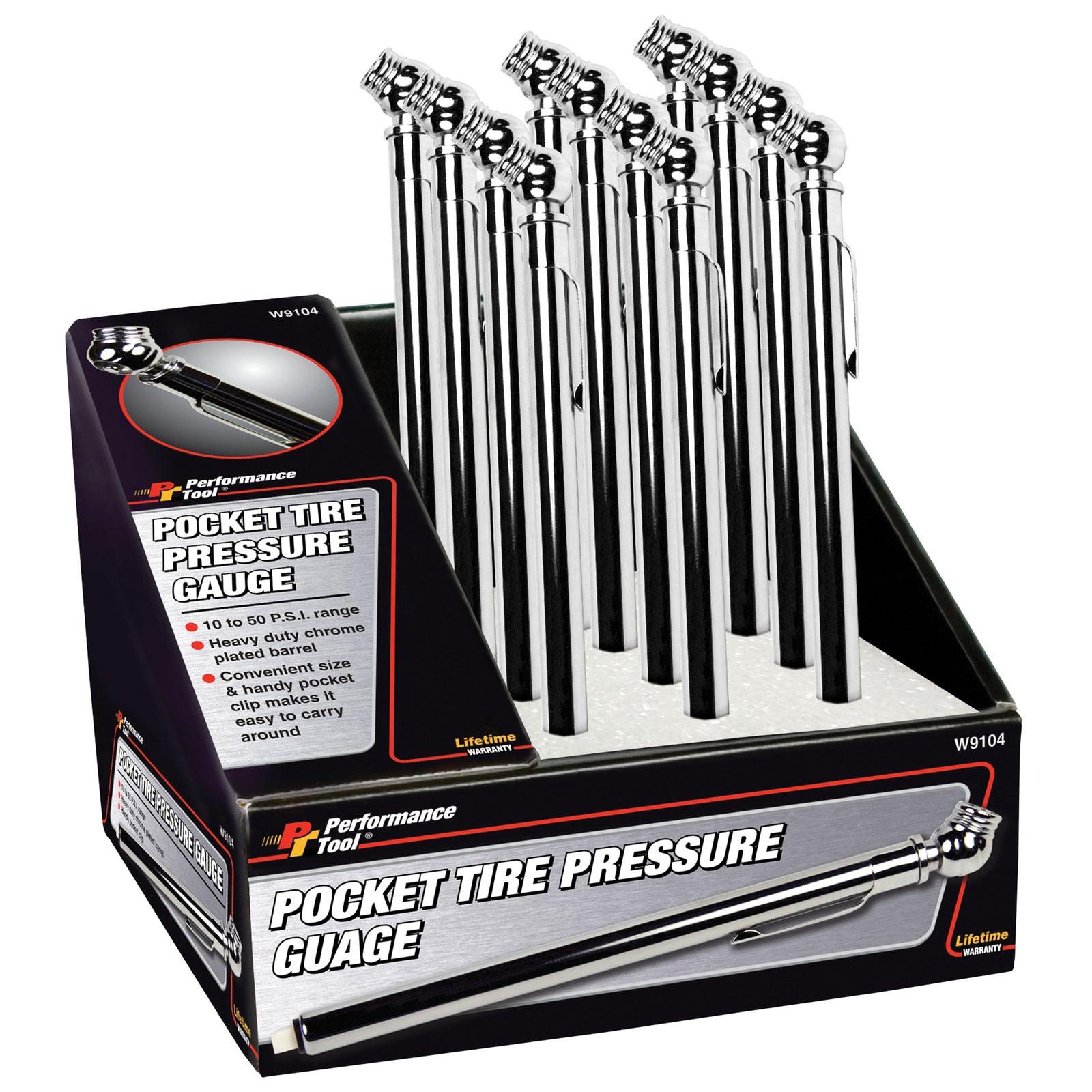 Wilmar W9104 Performance Tool Pocket Tire Pressure Gauge Display