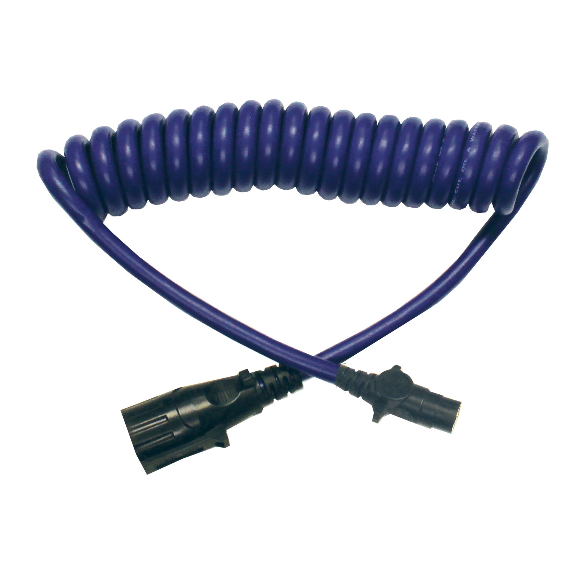 Blue Ox BX88254 Coiled Electrical Cable - 7-Way Round to 4-Way Socket