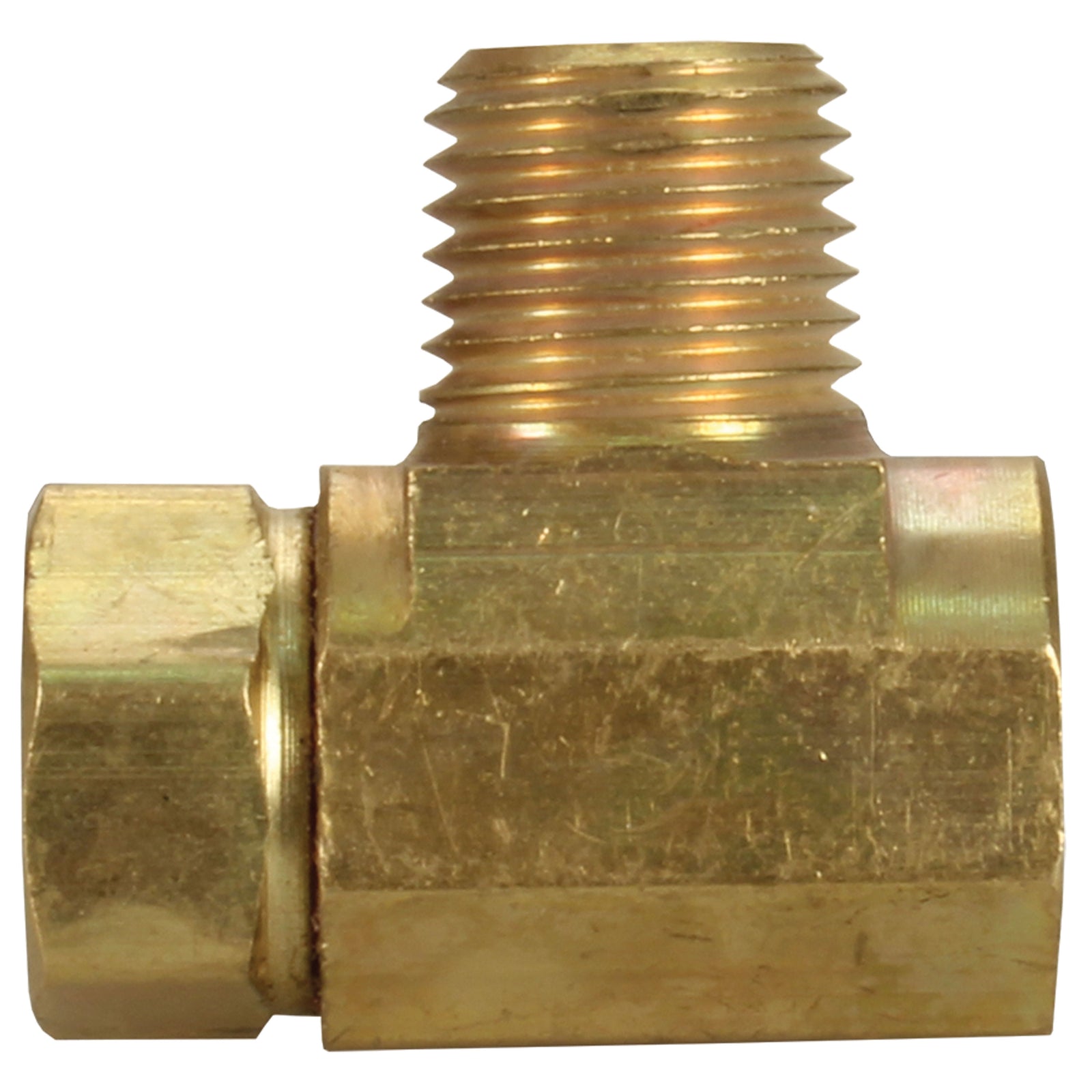 JR Products 07-30055 Dual Tank Manifold Tee - 1/4" Invertered Flare x 1/4" MPT