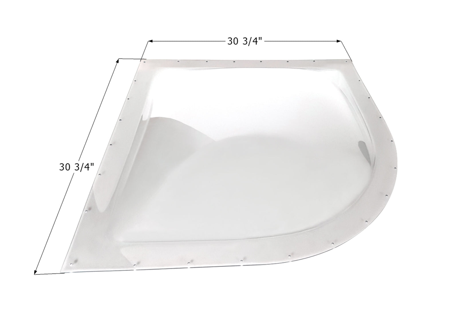 Icon 12892 RV Skylight RSL26 - 26" x 26" x 5" with Radius Corner, Clear