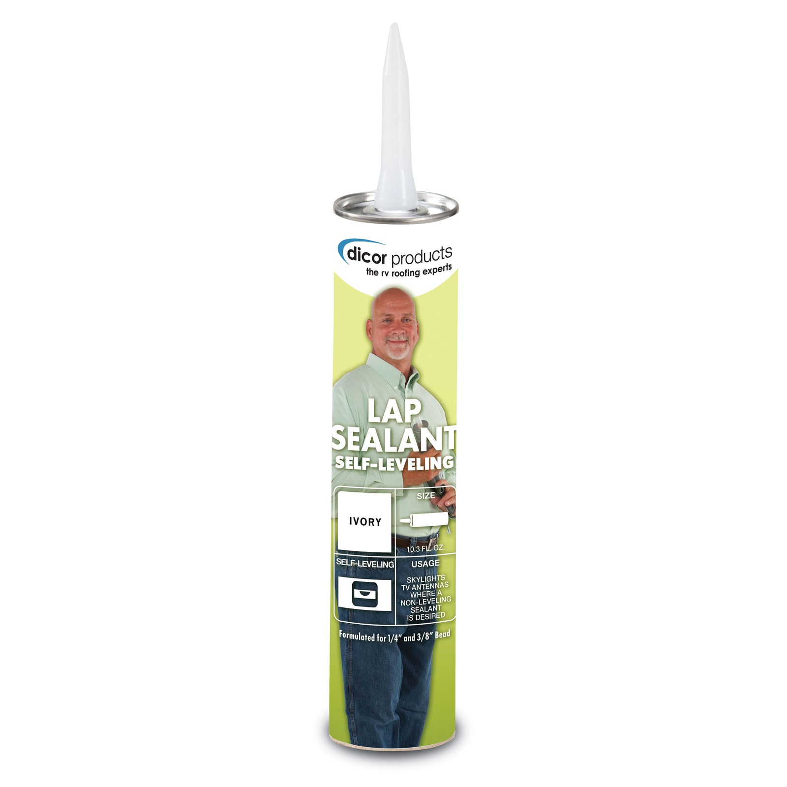 Dicor 501LSV-1 EPDM Self-Leveling Lap Sealant - 10.3 oz. Tube, Ivory