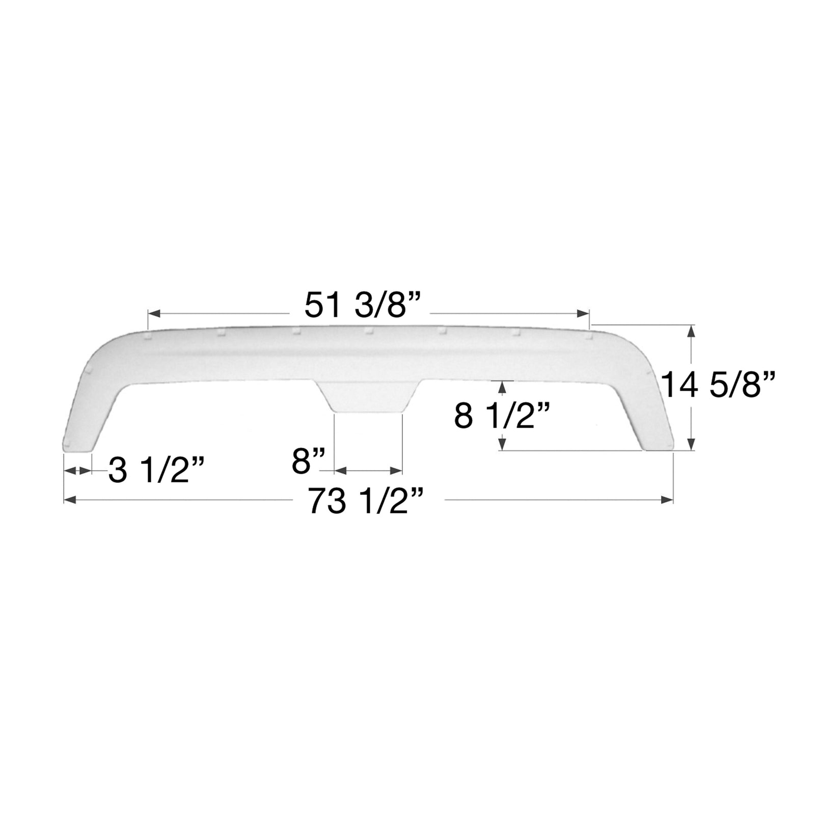 Icon 01541 Tandem Axle Fender Skirt FS760 for Fleetwood - Polar White