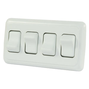 JR Products 12245 On/Off Switch with Bezel - Triple Switch, Black