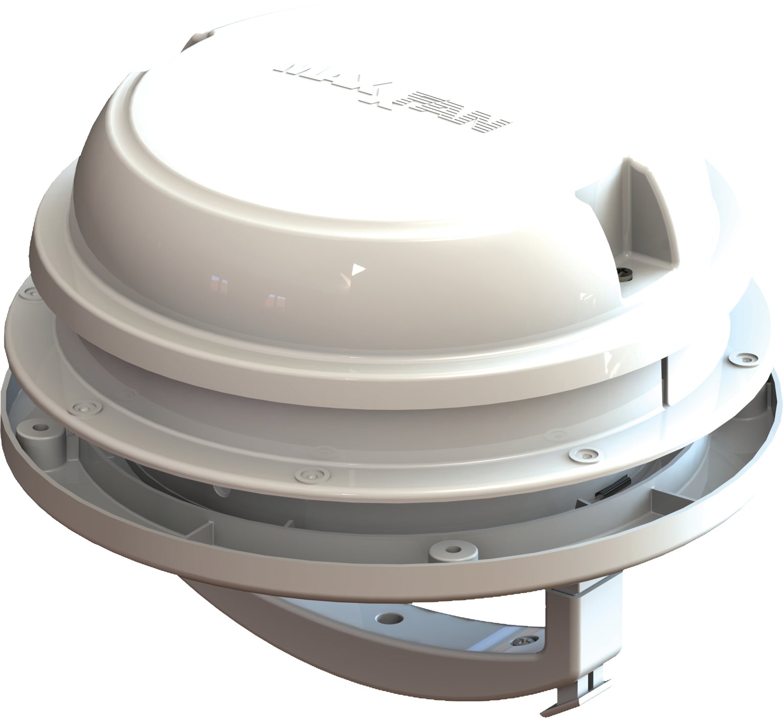 MAXXAIR 00-03810W MaxxFan Dome Plus with 12V Fan and LED Light, 6" Diameter - White