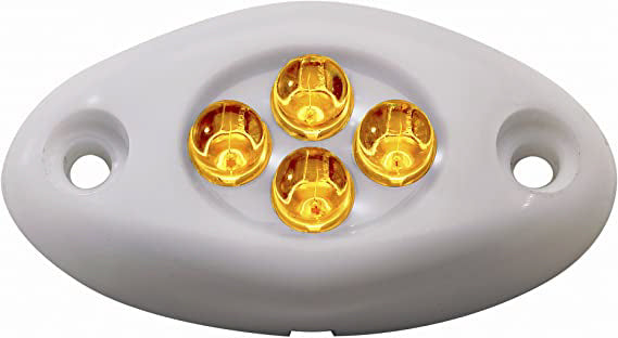 Innovative Lighting 004-1200-7 Surface-Mount 4 LED Courtesy Light - Amber LED with Chrome Case