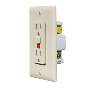RV Designer S801 Dual AC GFCI Outlet with Cover-Plate - White