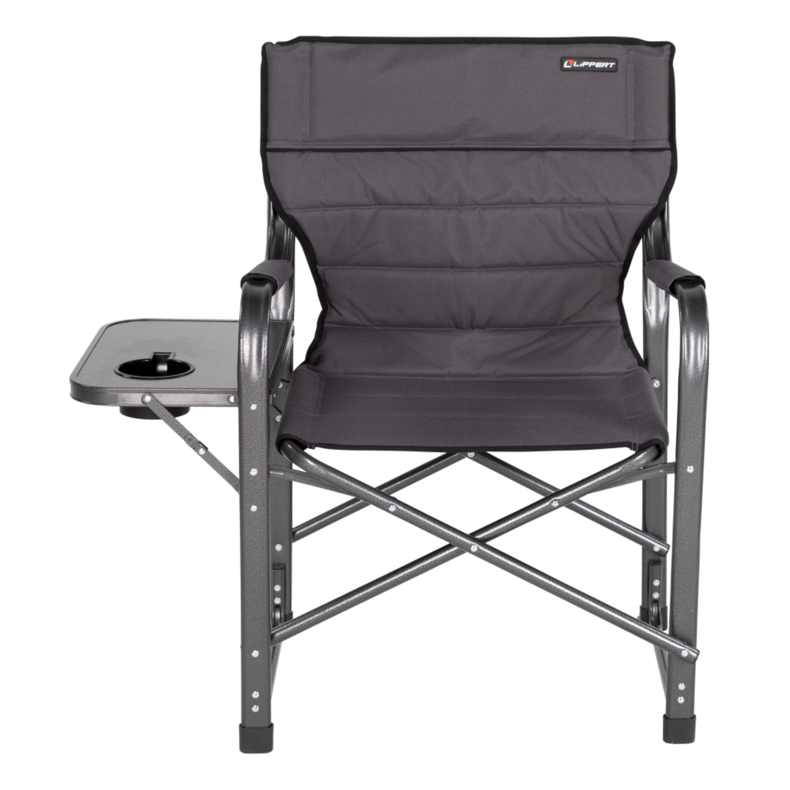 Lippert 2021123280 Scout Plus Director Chair with Side Table - Dark Gray