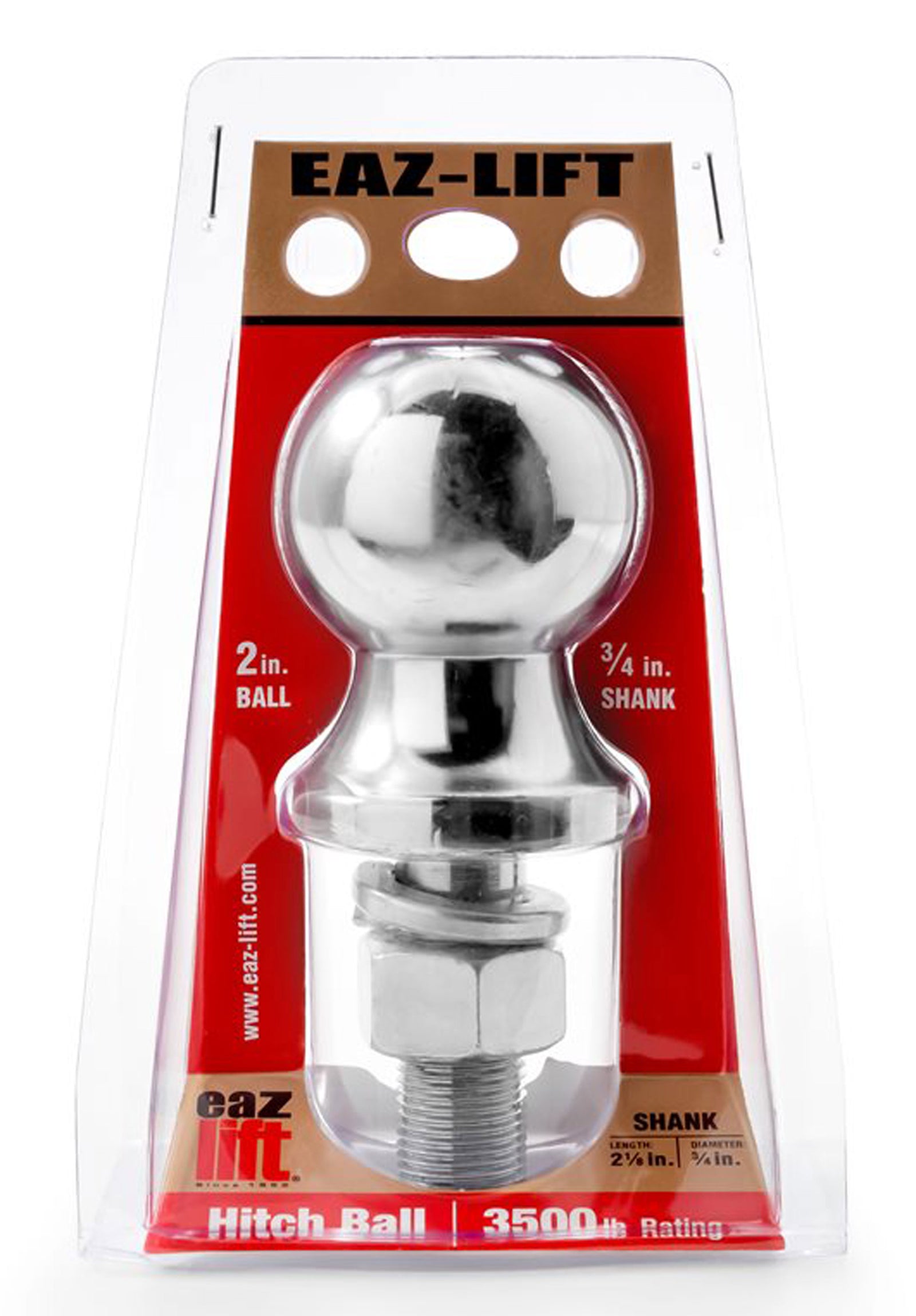 Camco 48223 Eaz-Lift Hitch Ball - 3,500 lbs. Rating, 2" x 3/4" x 2-1/8"