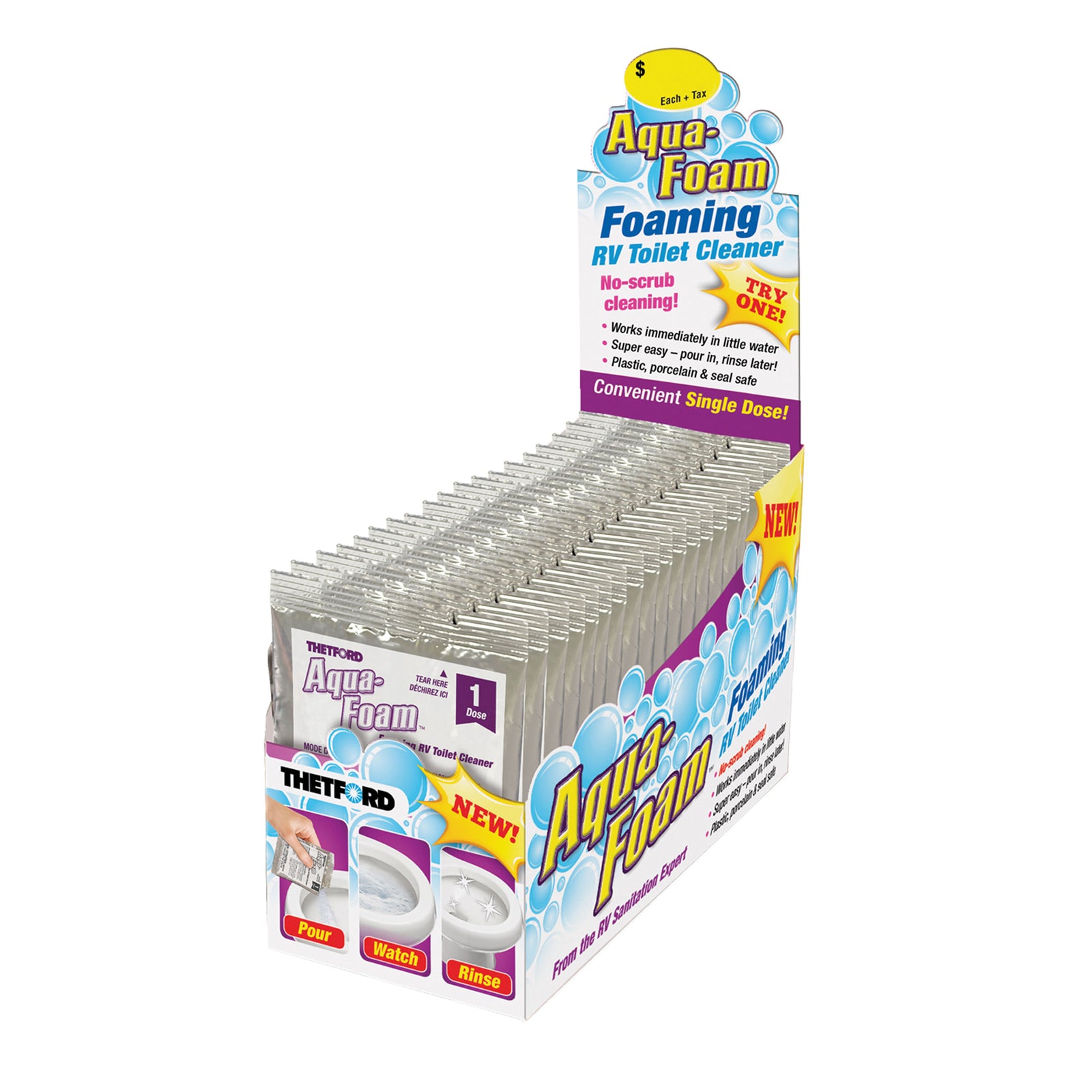 Thetford 96031 Aqua Foam Toilet Cleaner - Counter Display of 18