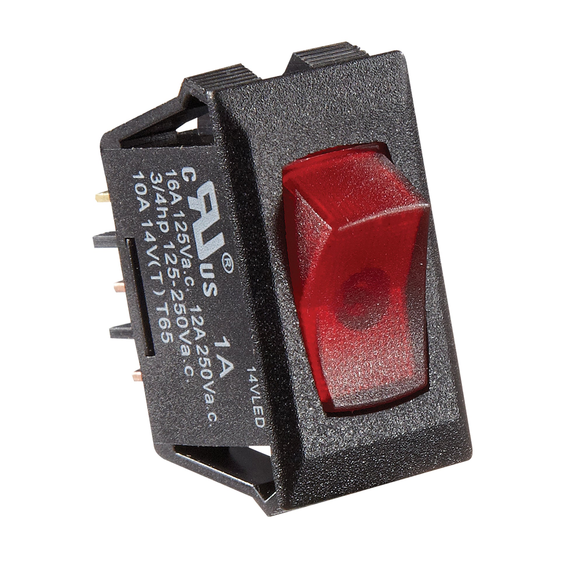 RV Designer Collection S247 Rocker Switch 10A Black W/Red