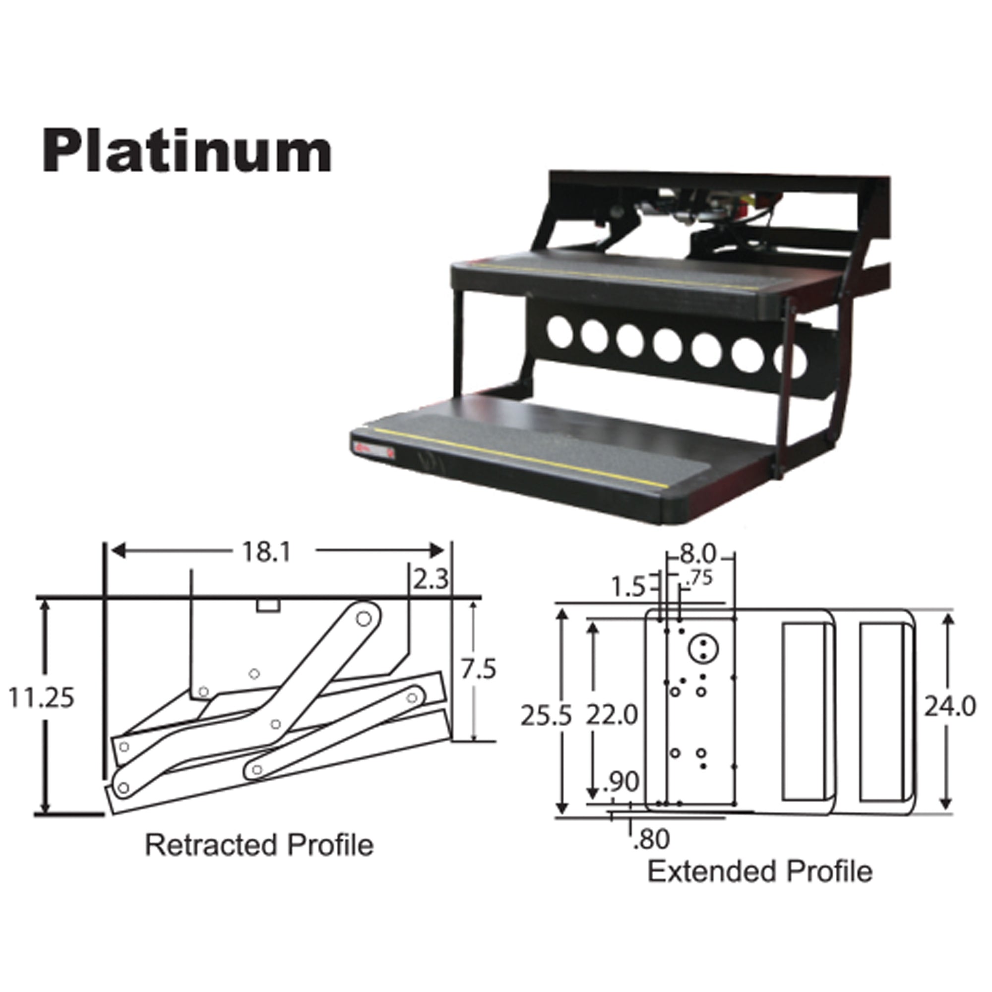 Lippert 372558 Kwikee Platinum Series Electric Double Tread Step