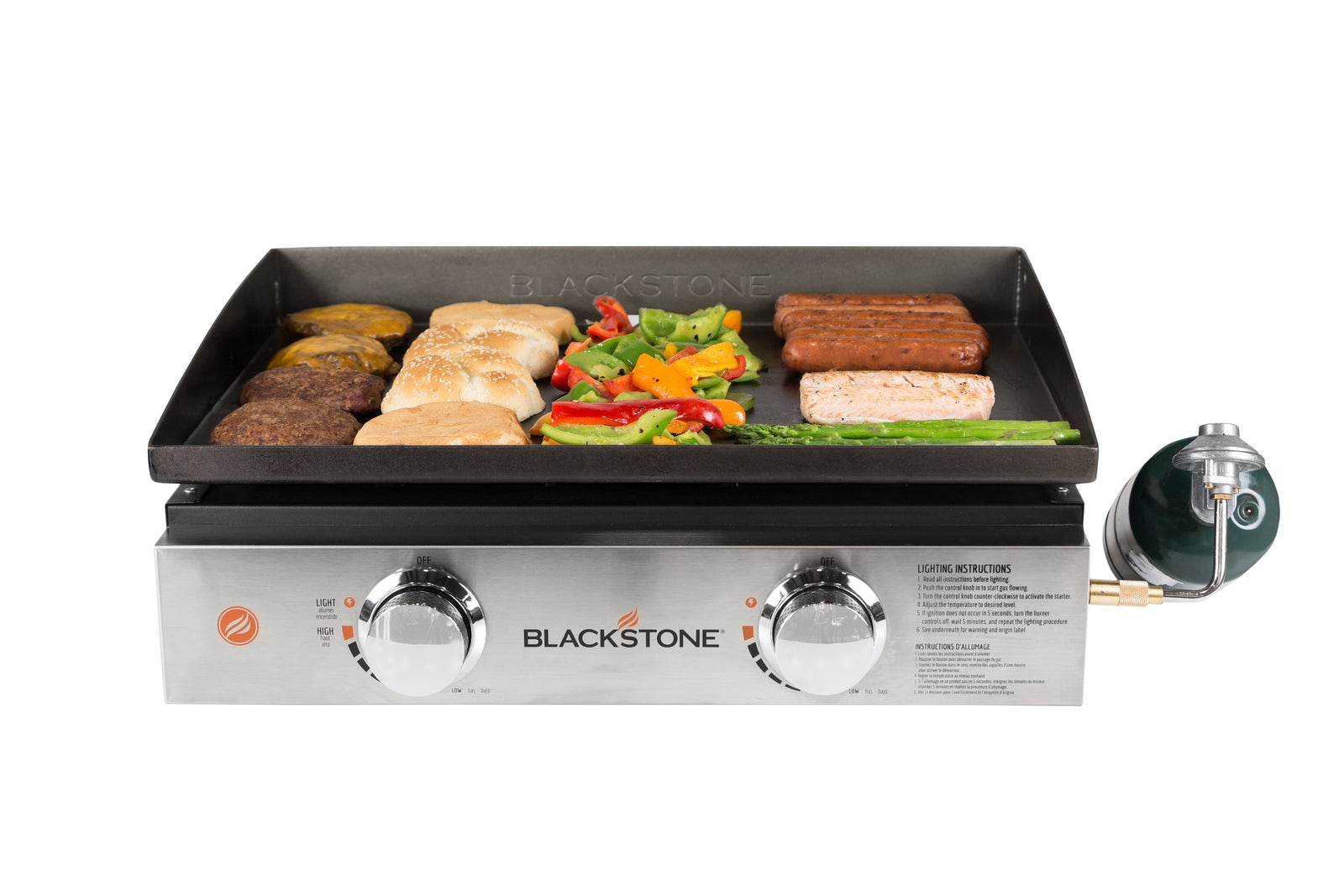 Blackstone 1666 Tabletop Griddle with Stainless Steel Front Plate - 22"