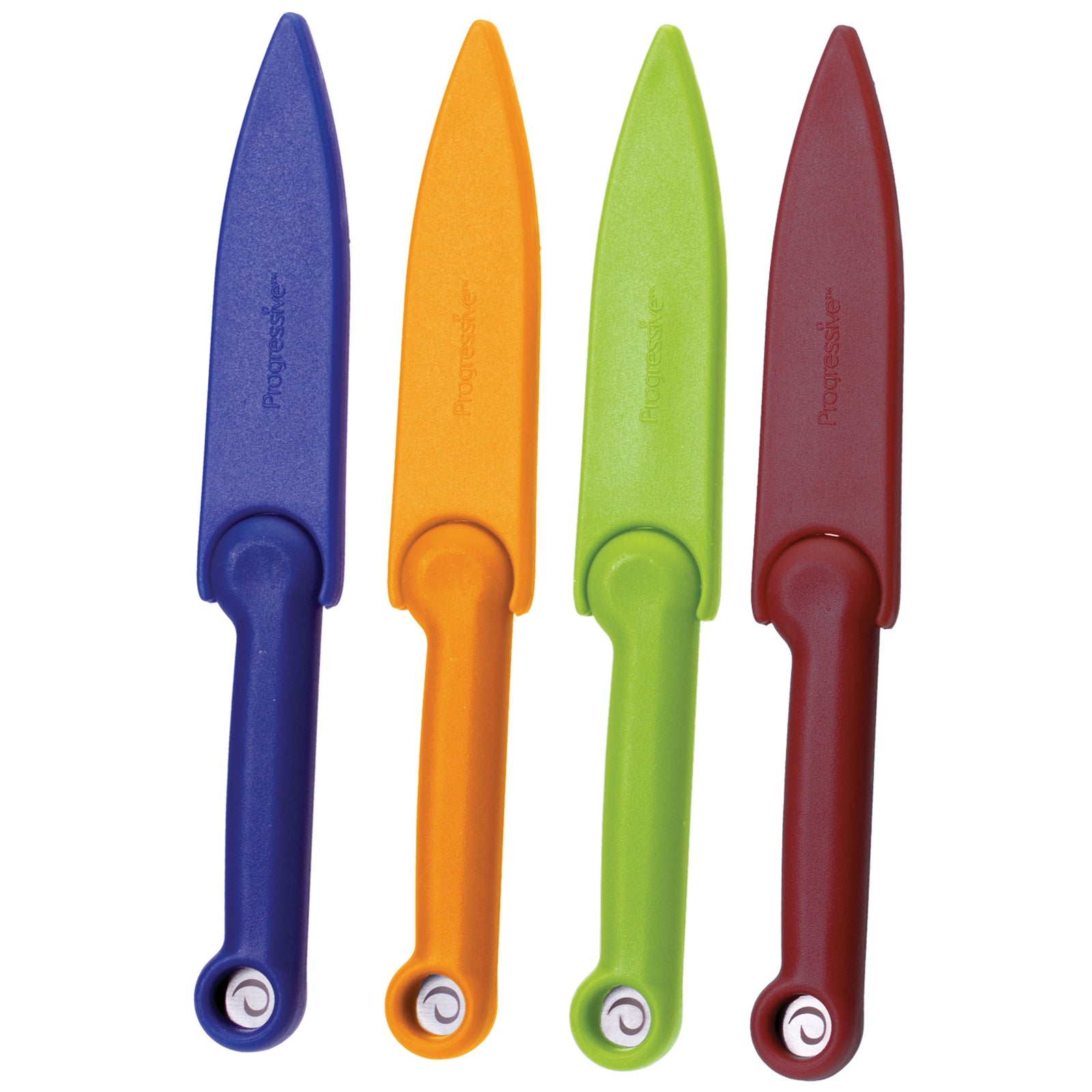 Progressive International GT-3626 Food Safety Paring Knives - 4-Piece Set, Multi-color