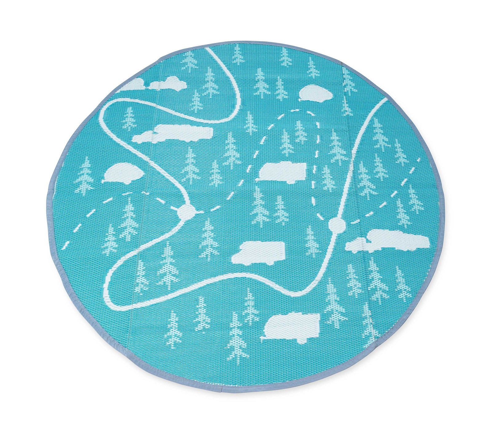 Camco 42834 LIBATC Outdoor Mat - 6' Round, RV Map Print