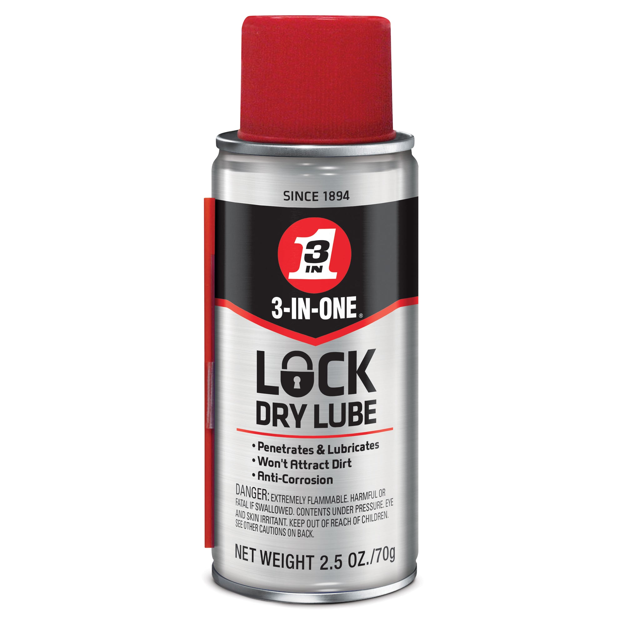 WD40 120077 3 In 1 Dry Lock Lube - 2.5 oz. Spray