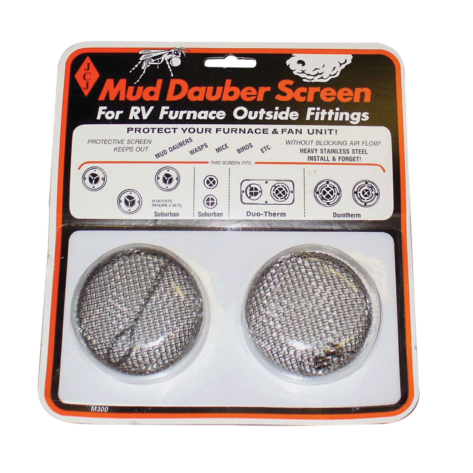 JCJ M-300 Mud Dauber Screens for RV Furnace and Fan Unit Outside Fittings - M300: For Duotherm and Suburban