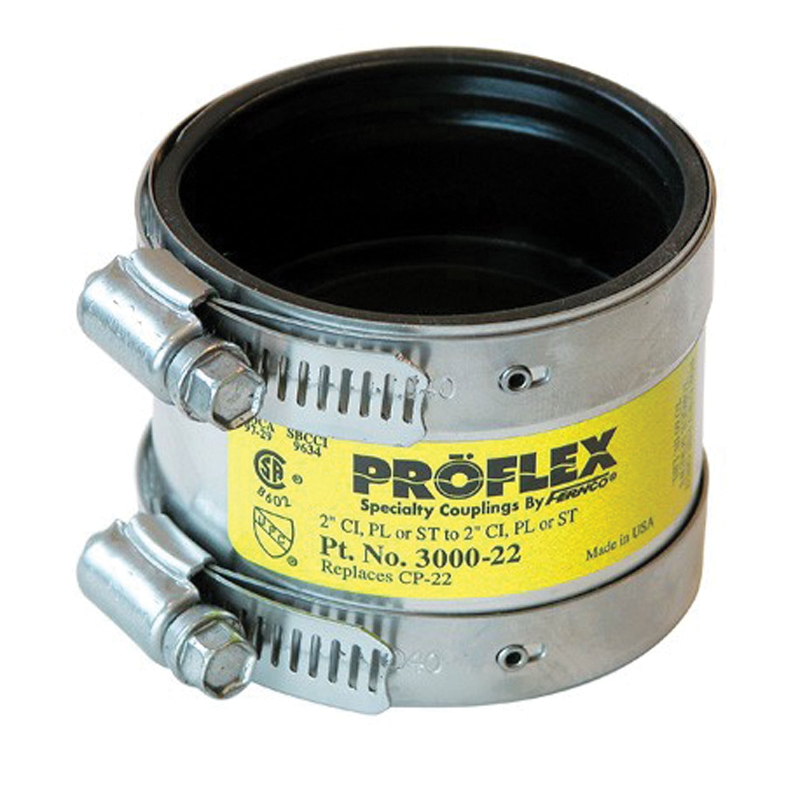 Fernco 3000-22 Proflex Shielded Coupling - 2" x 2"