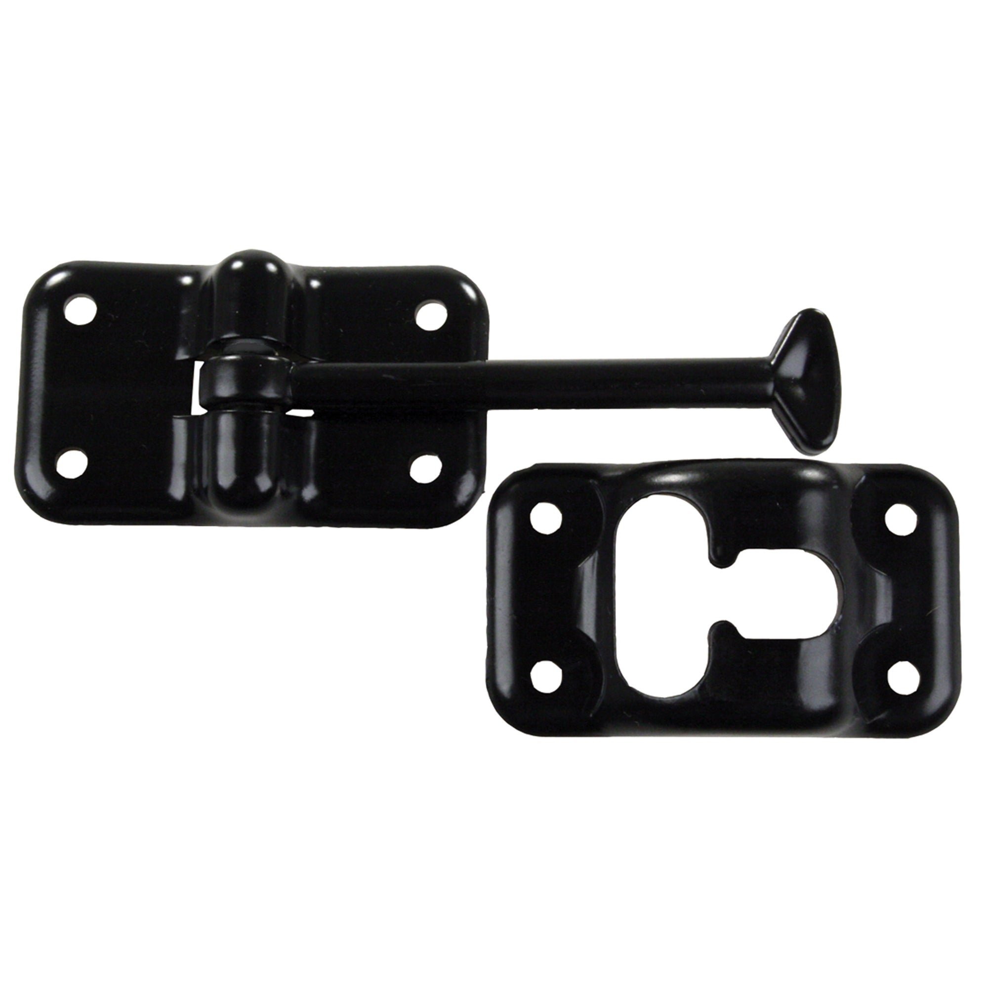 JR Products 10324 Plastic T-Style Door Holder - Black, 3-1/2"