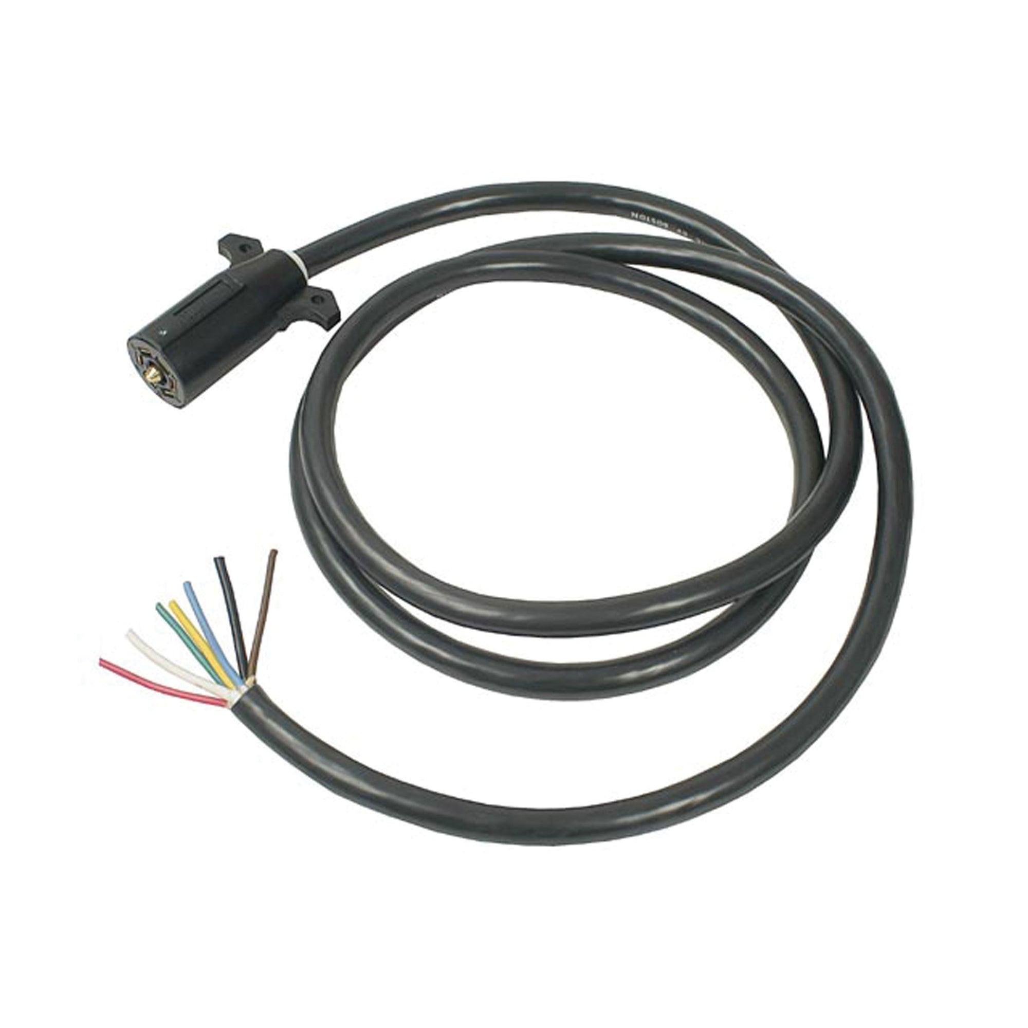 Pollak 14-117 7-Way RV Trailer End Cable with Plug - 8'