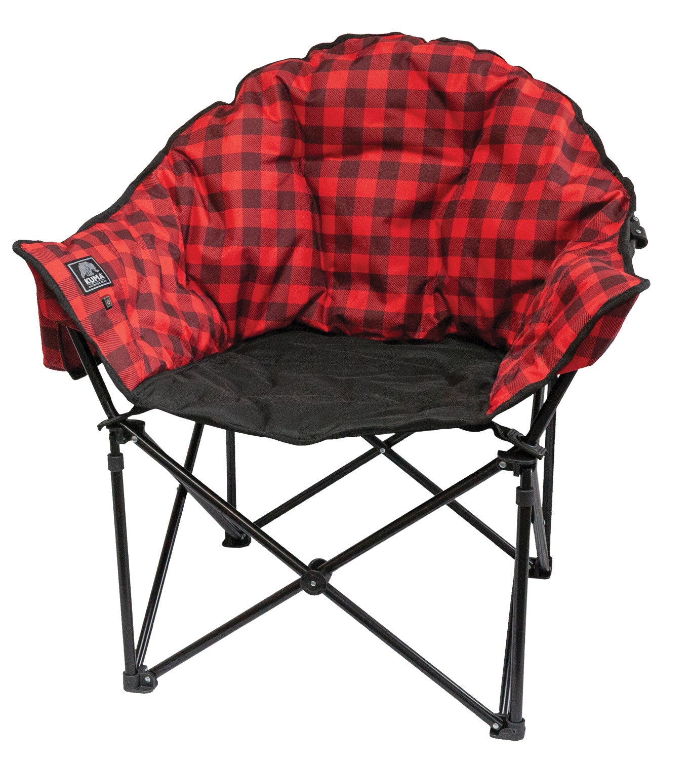 KUMA KM-LBHCH-RB Heated Lazy Bear Chair with 10,000 mAh Power Bank - Red Plaid