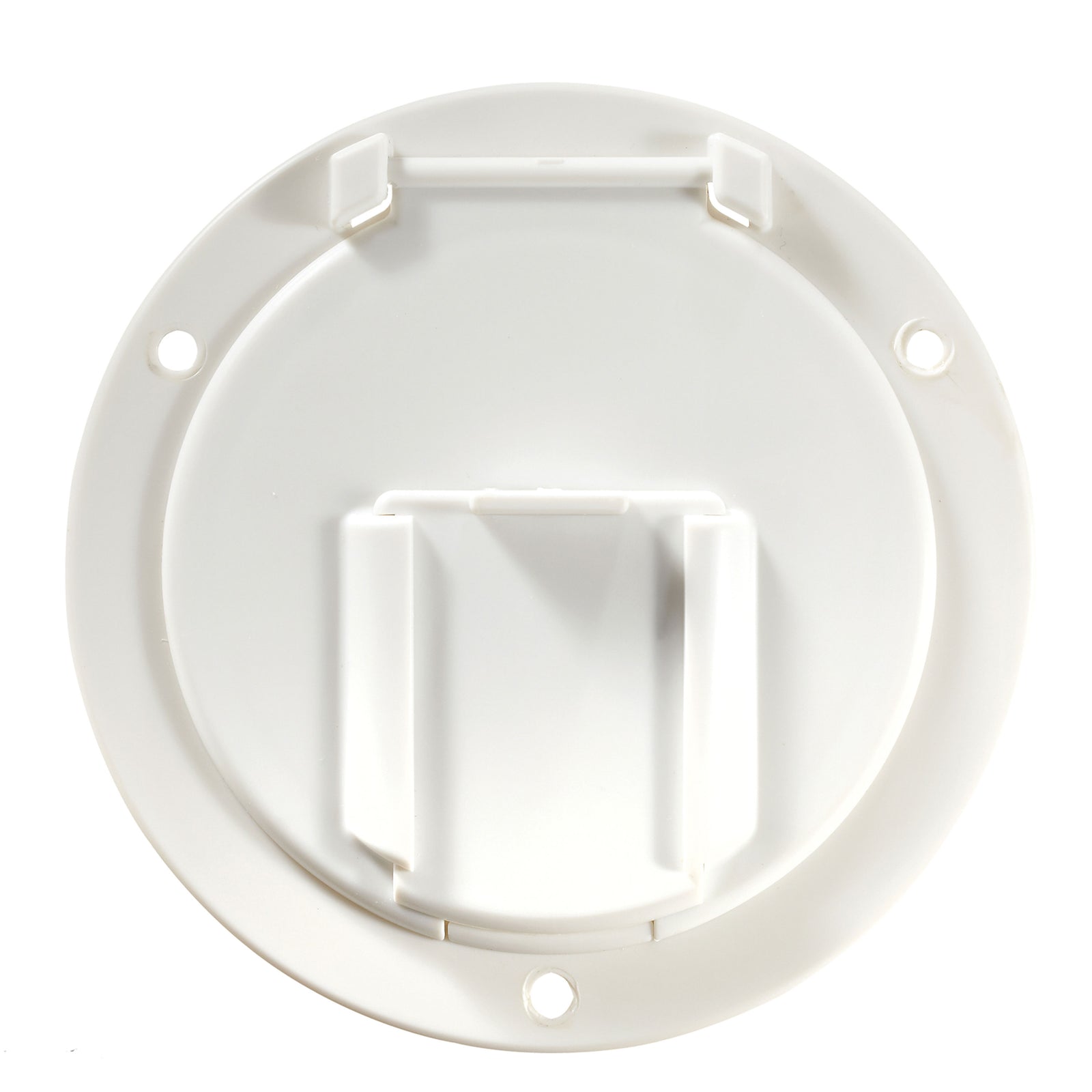 RV Designer B130 Round Low Profile Cable Hatch - 4.6" x 2.6", Polar White