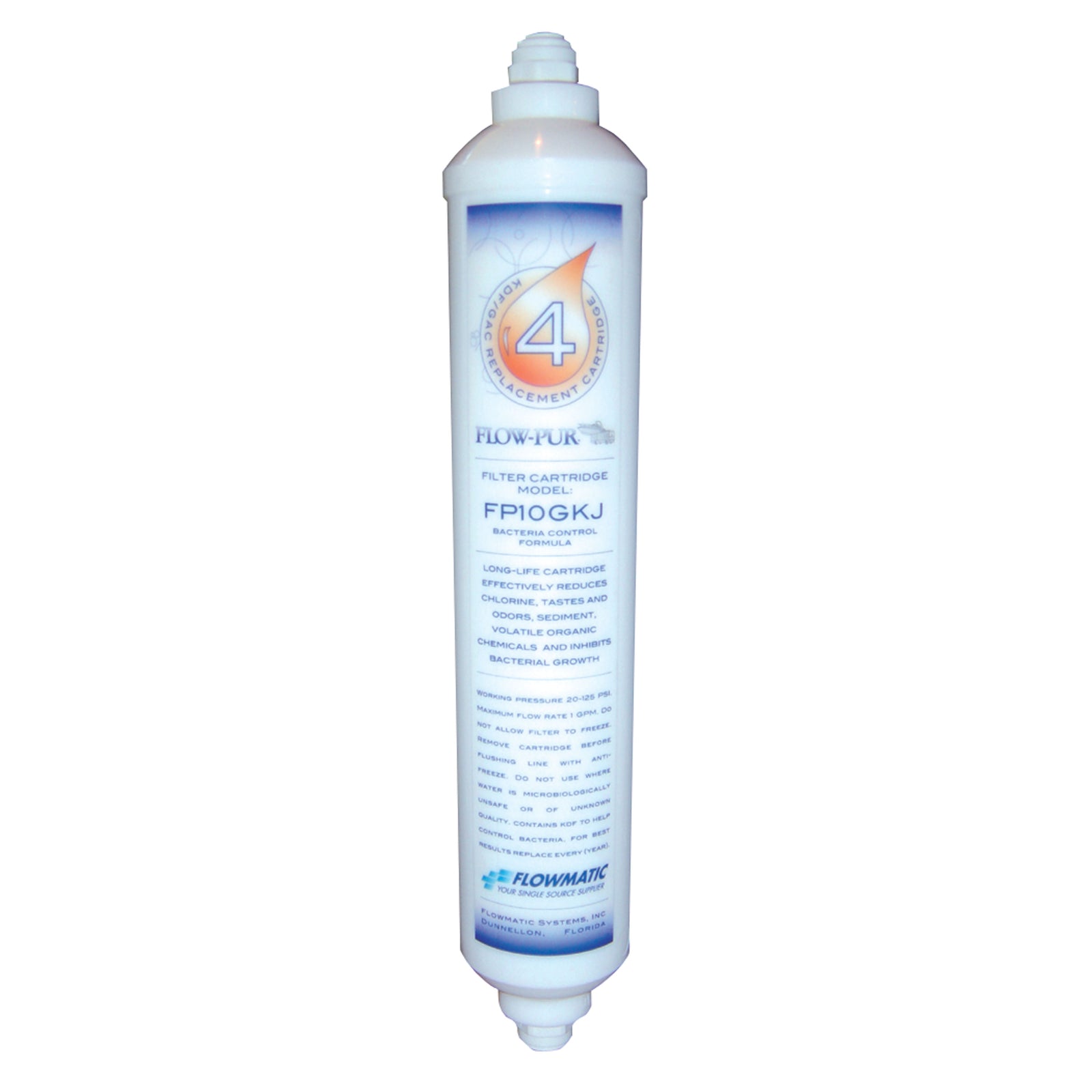 Flow Pur FP10GKJ GAC/KDF Inline Replacement Filter Cartridge