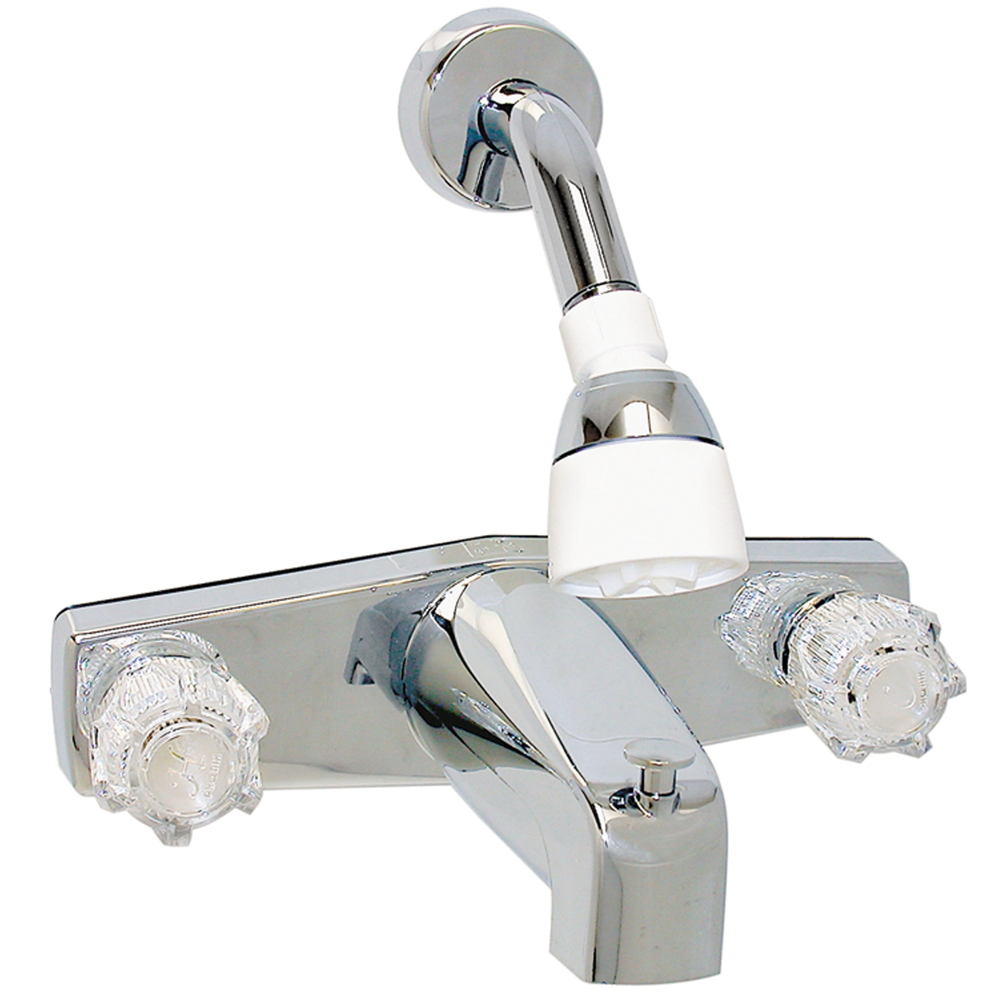 Phoenix Faucets PF214349 Two-Handle 8" Tub/Shower Diverter Faucet with Shower Head Kit - Plastic, Chrome