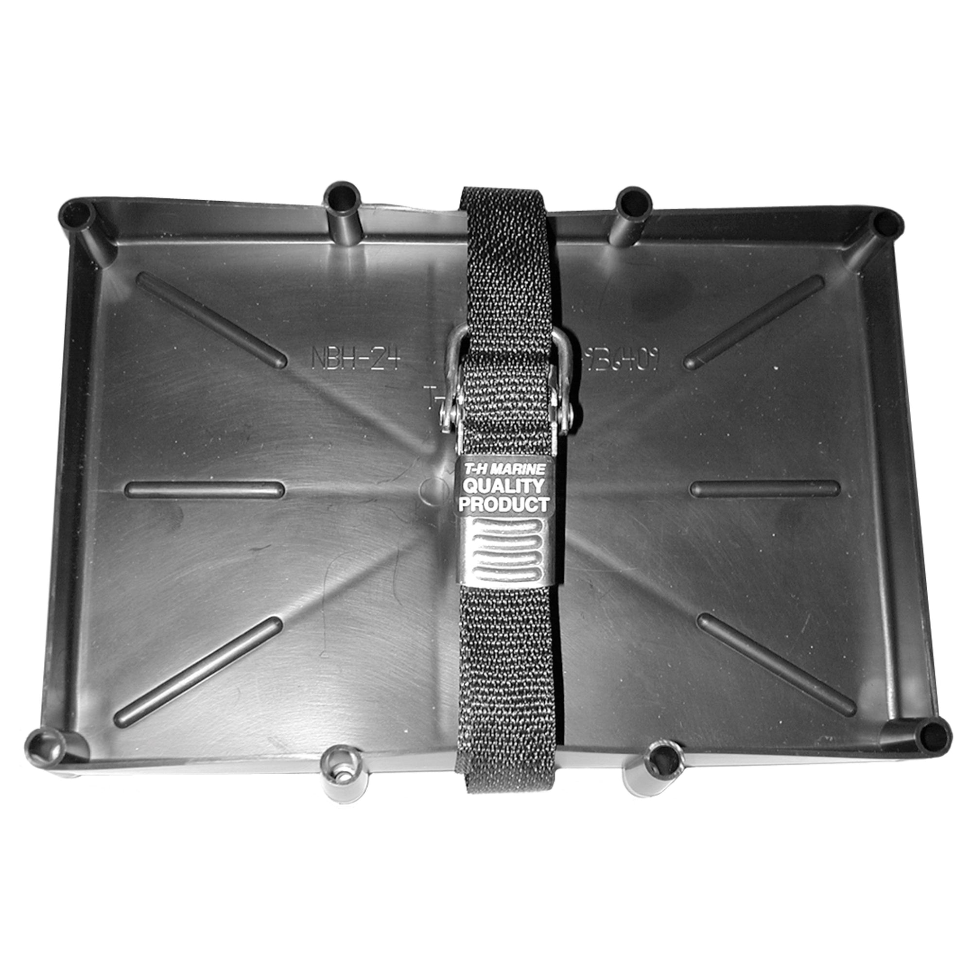 T-H Marine NBH-27-SSC-DP Battery Holder Tray With Stainless Steel Buckle - 27 Series